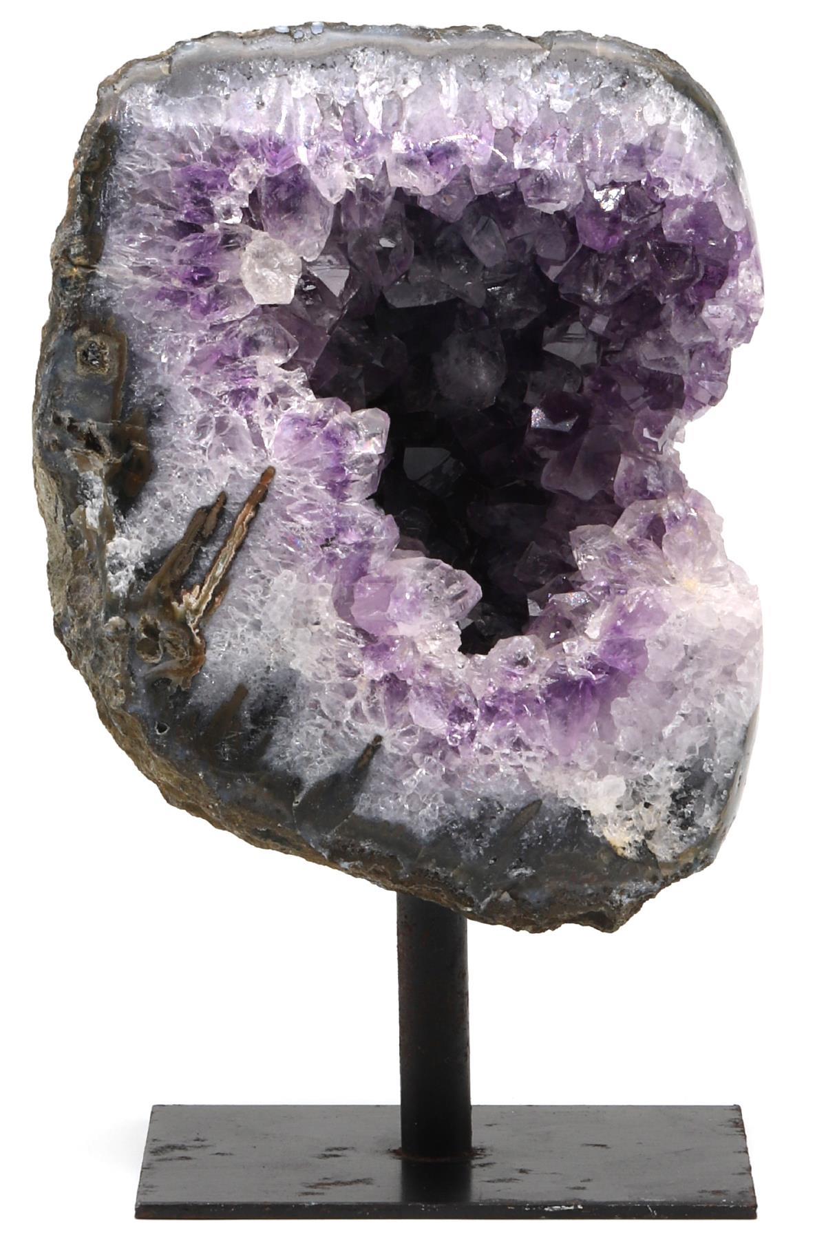 Ametist Doğal Taş Standlı Ham Parça - 933 Gr.