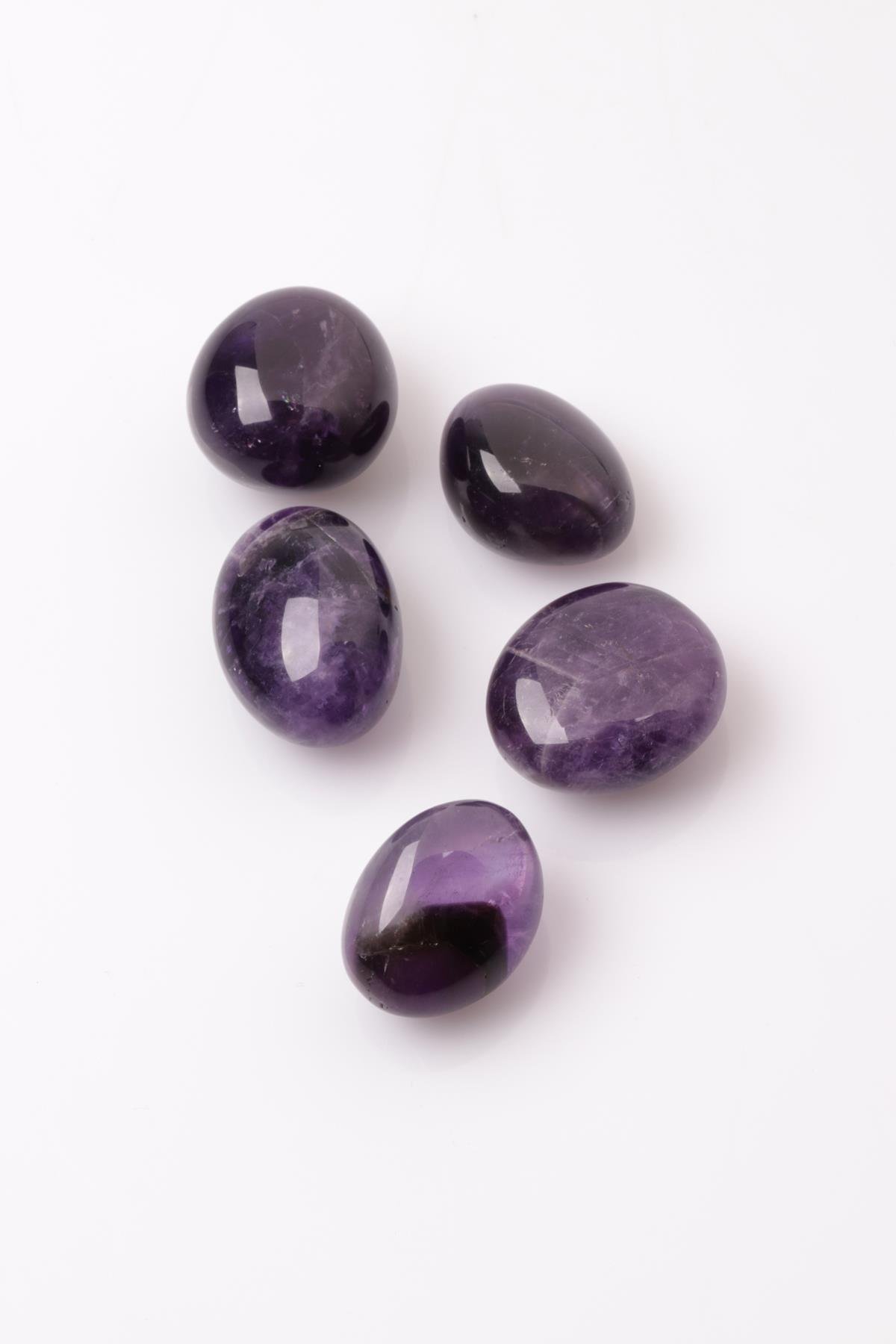 Ametist Doğal Taş Tamburlanmış Parça - Tımbıl