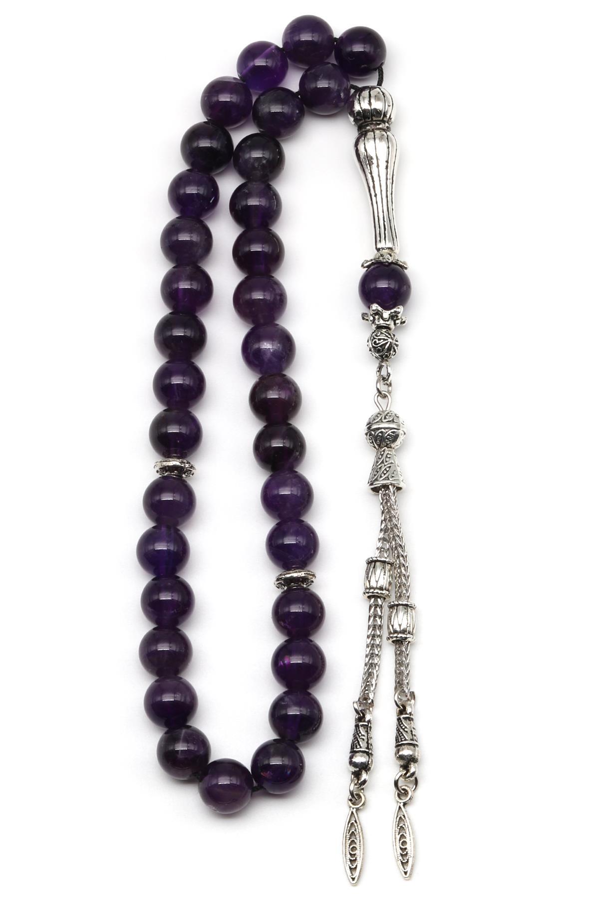 Ametist Doğal Taş Tesbih 8 mm Küre Kesim