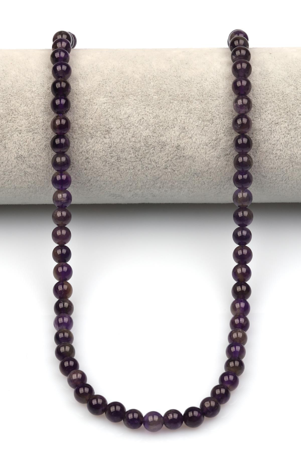 Ametist Doğaltaş Dizi 6 mm Küre Kesim