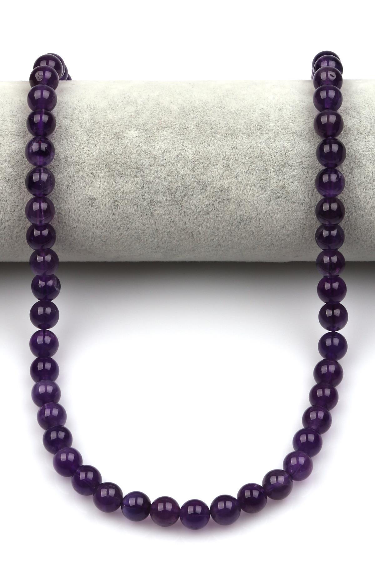 Ametist Kalite Doğal Taş Dizi 8 mm Küre Kesim