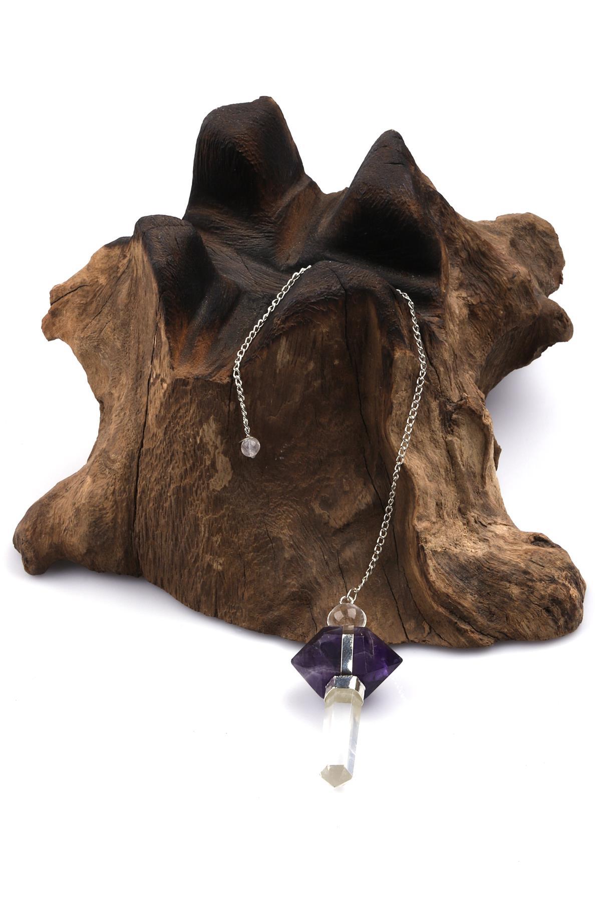 Ametist - Kristal Kuvars Doğal Taş Pandül