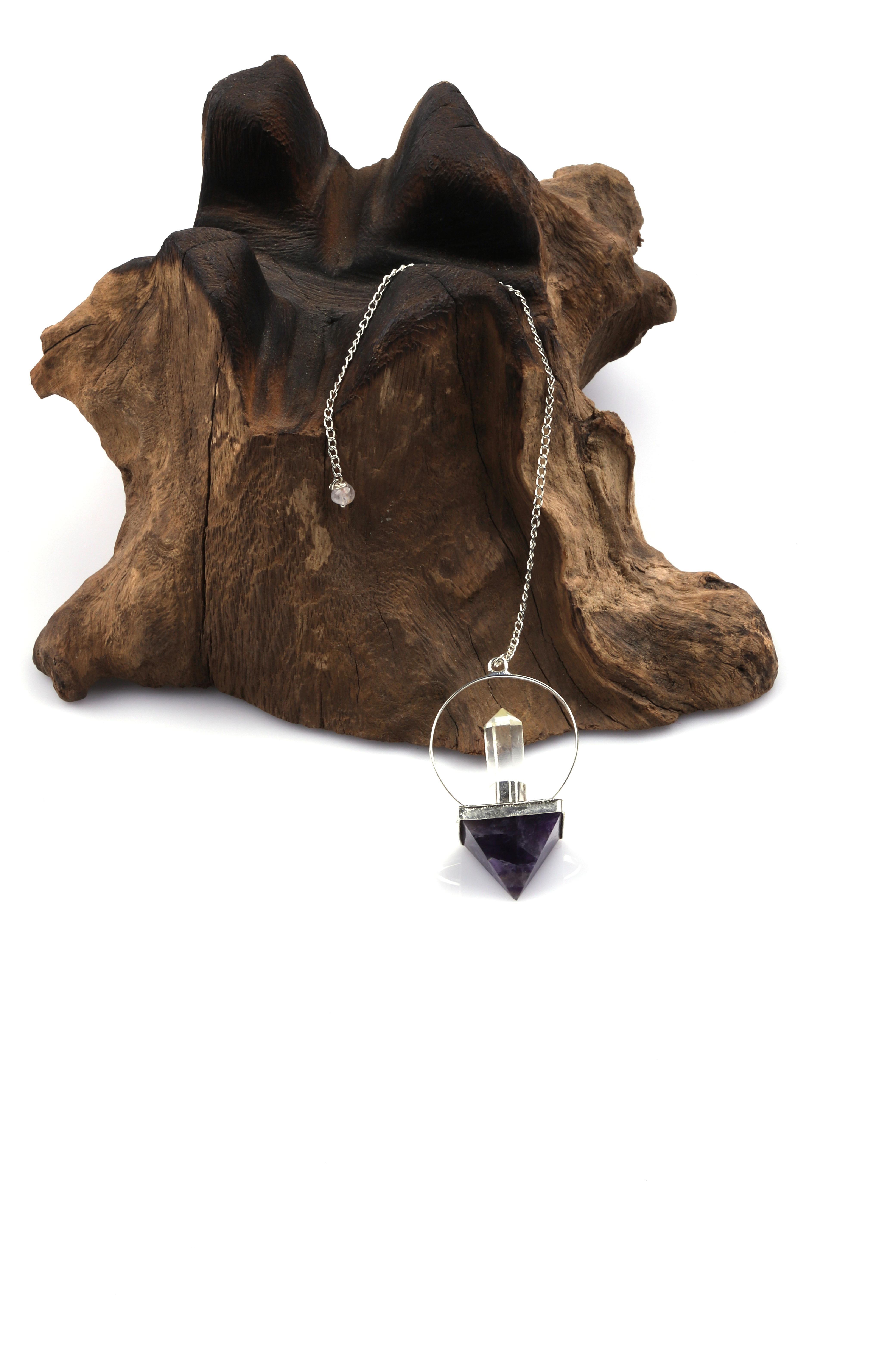 Ametist - Kristal Kuvars Doğal Taş Pandül