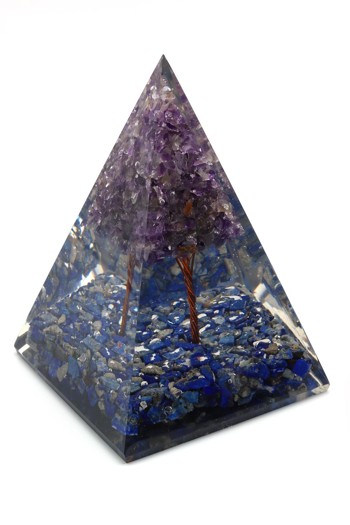 Ametist - Lapis Lazuli Taşından Orgonit Piramit