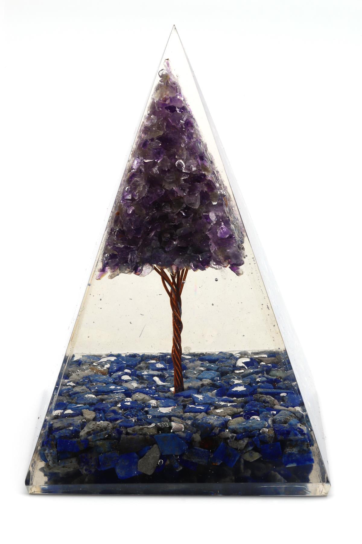 Ametist - Lapis Lazuli Taşından Orgonit Piramit