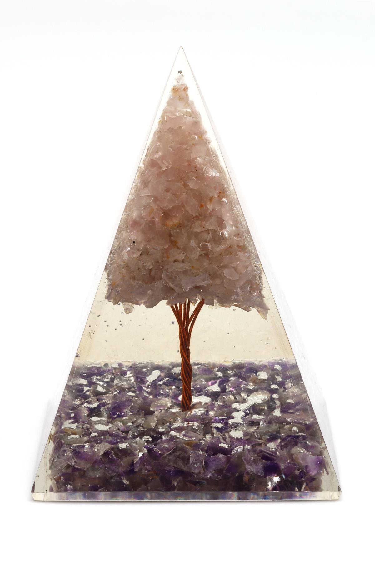 Ametist - Pembe Kuvars Taşından Orgonit Piramit