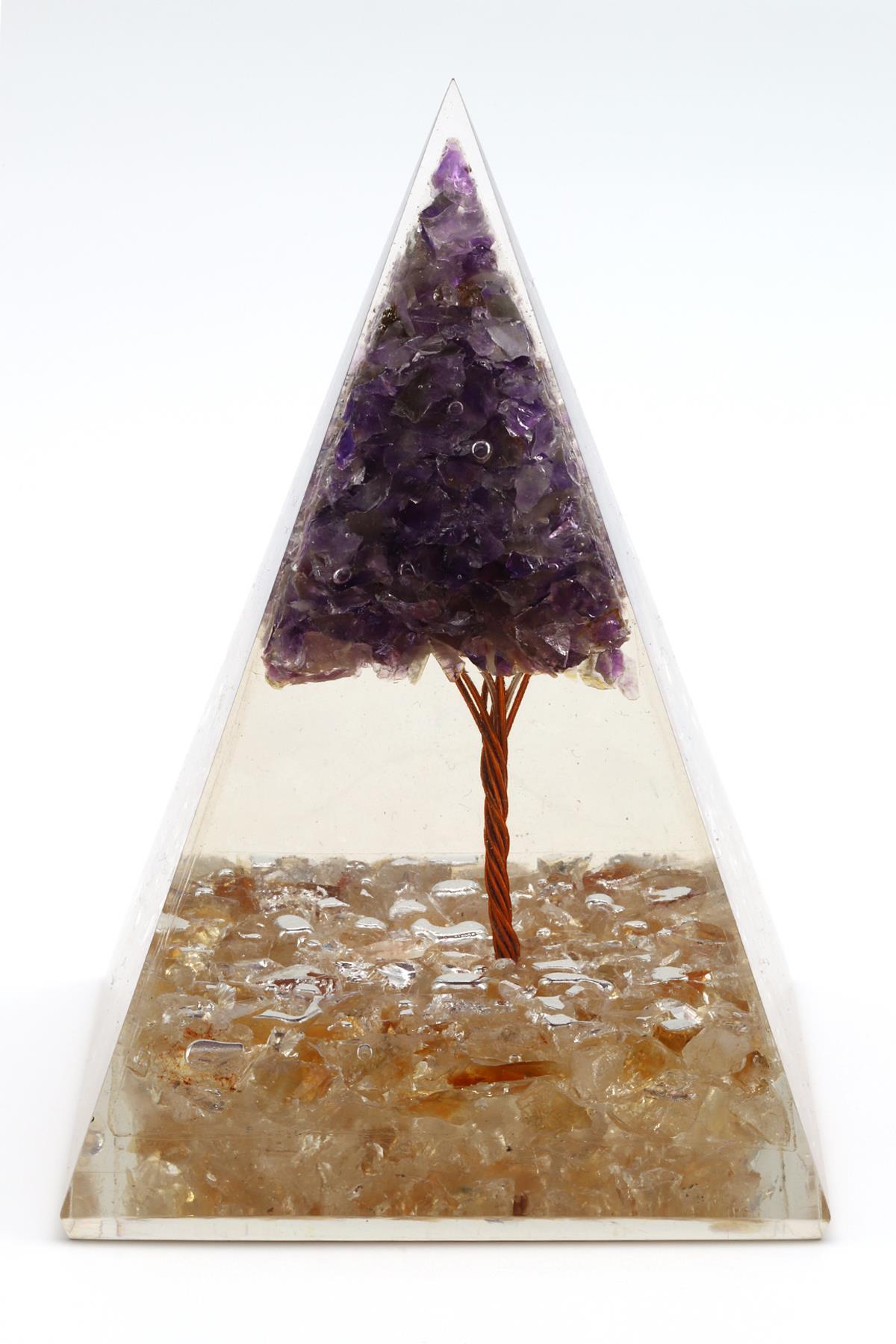 Ametist - Sitrin Taşından Orgonit Piramit