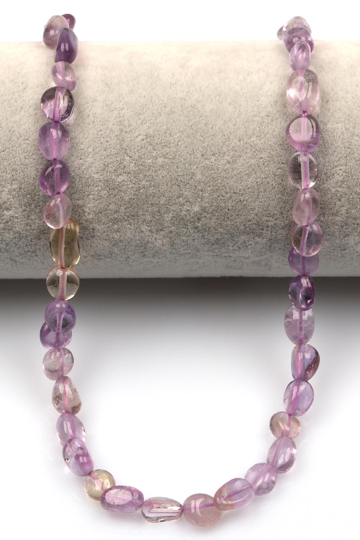 Ametrin Doğal Taş Dizi 6 x 8 mm Mercimek Kesim