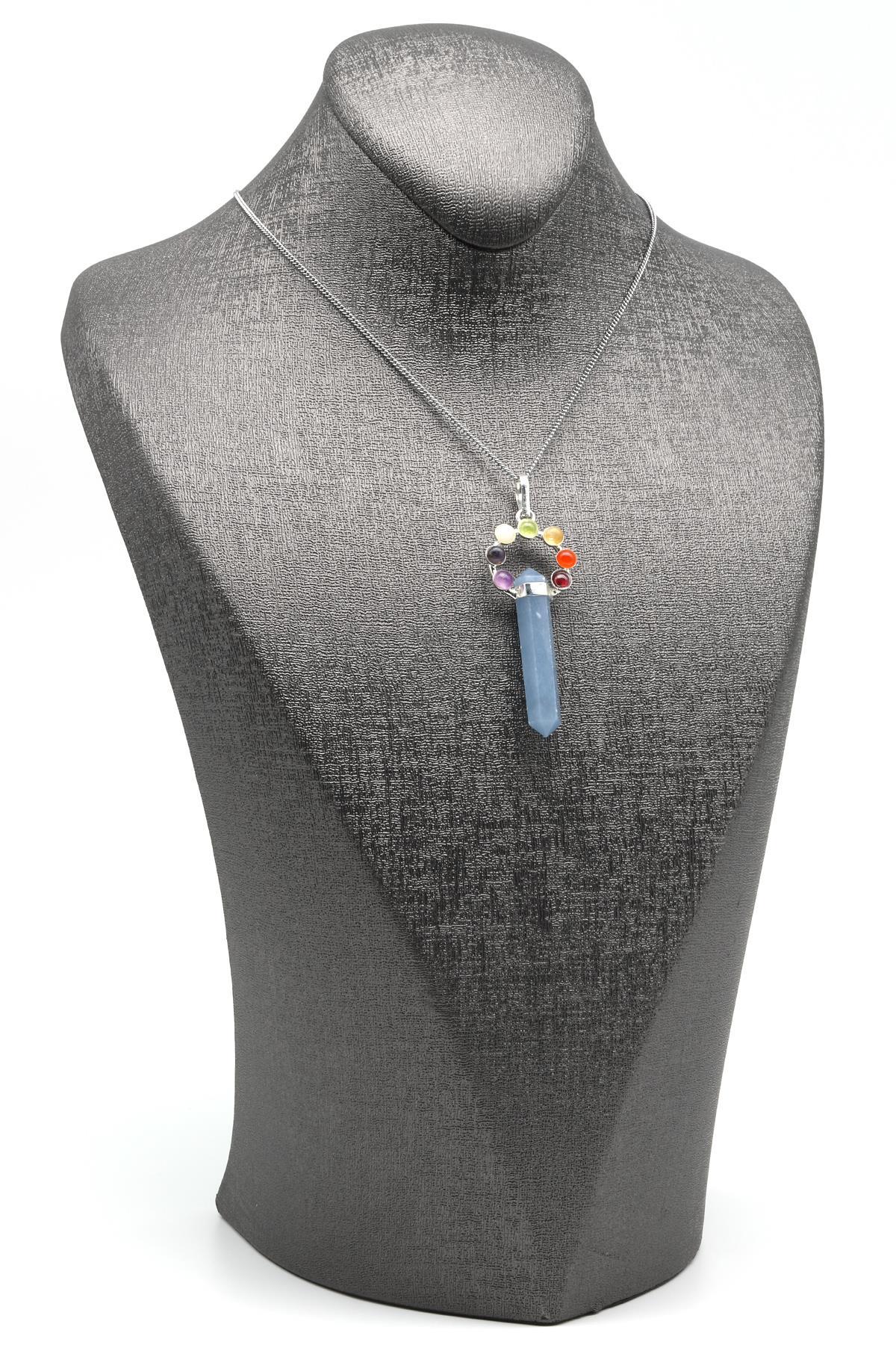 Anjelit - Çakra Doğal Taş Çivi Model Kolye