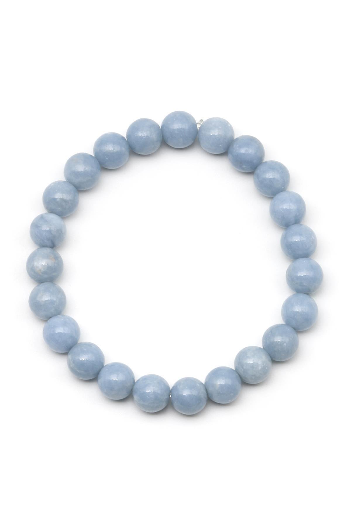 Anjelit Doğal Taş Bileklik 8 mm Küre Kesim