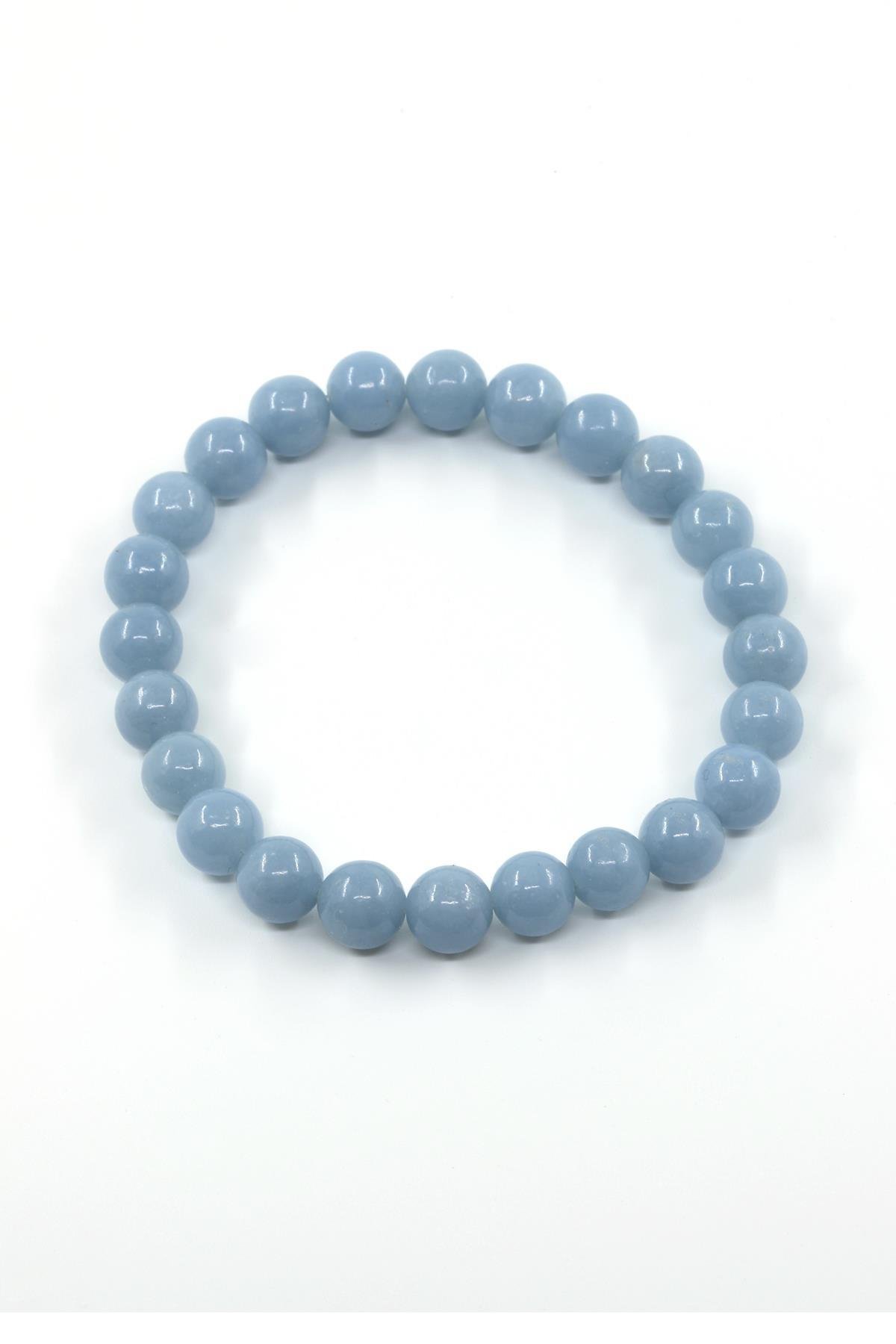 Anjelit Doğal Taş Bileklik 8 mm Küre Kesim