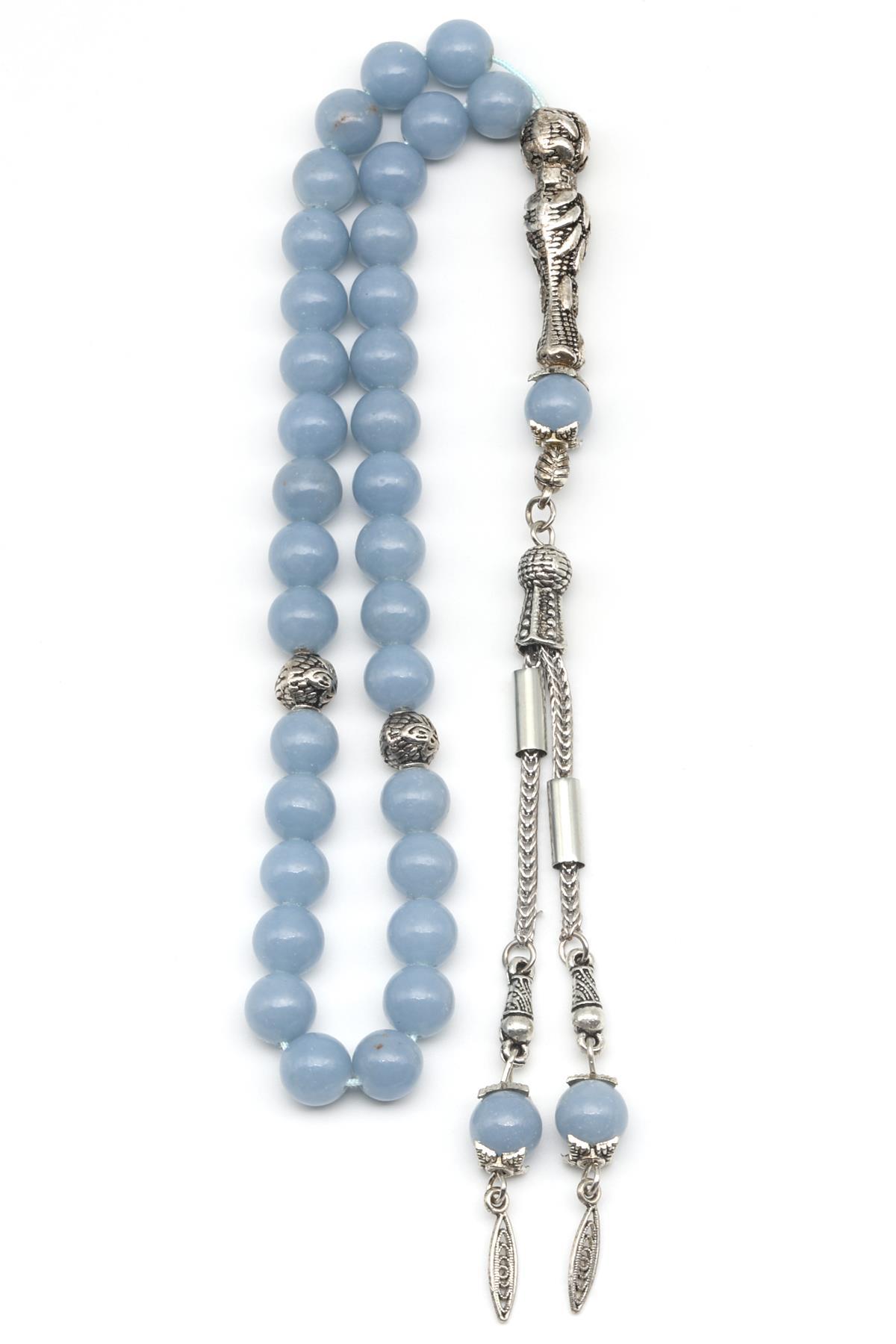 Anjelit Doğal Taş Tesbih 8 mm Küre Kesim