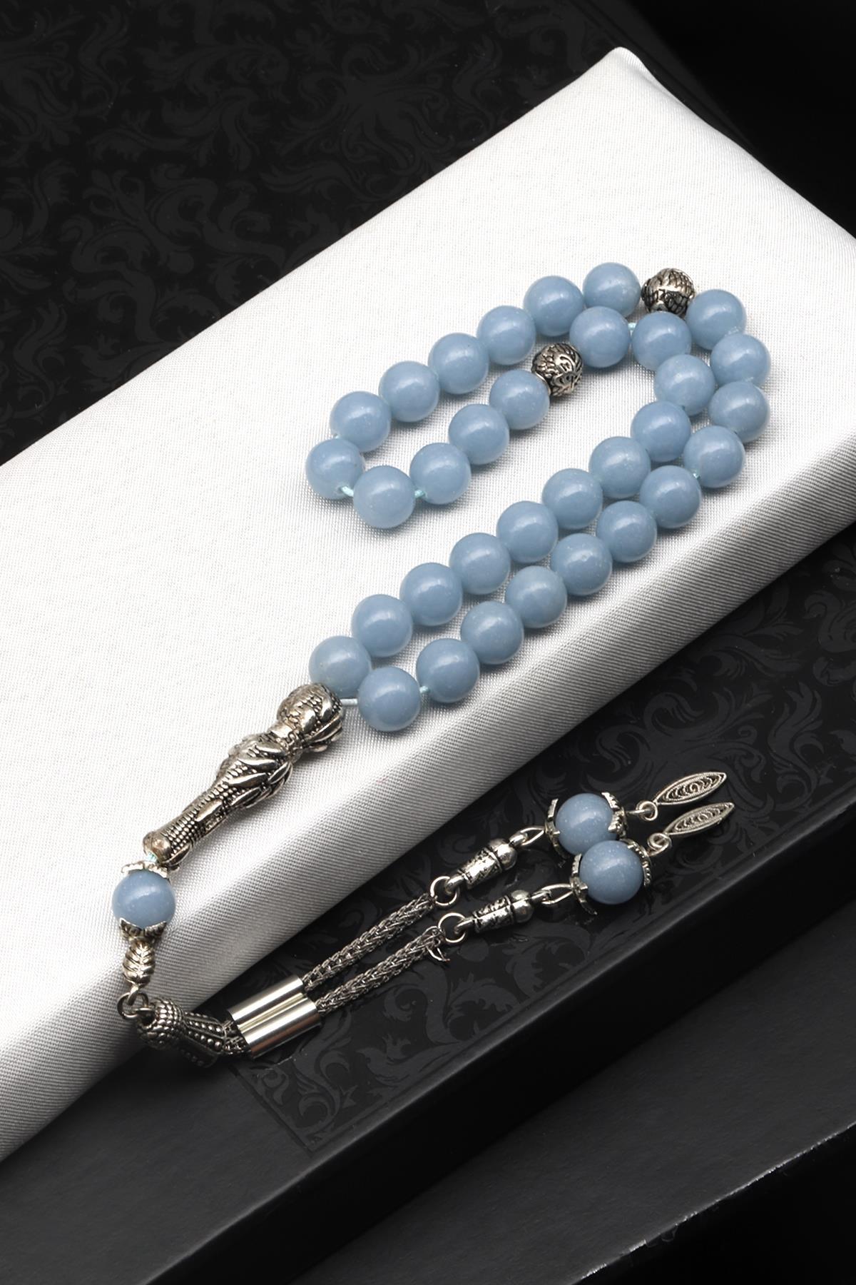 Anjelit Doğal Taş Tesbih 8 mm Küre Kesim