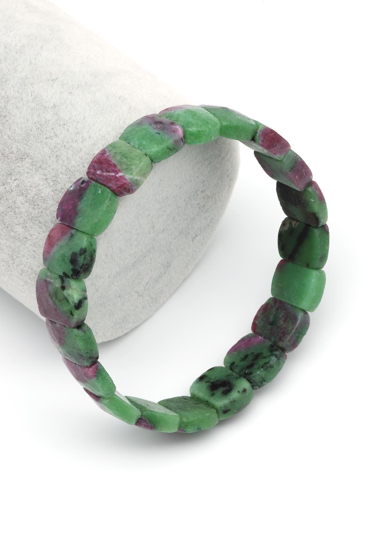 Anyolit Doğal Taş Bileklik 10 x 12 mm Özel Kesim