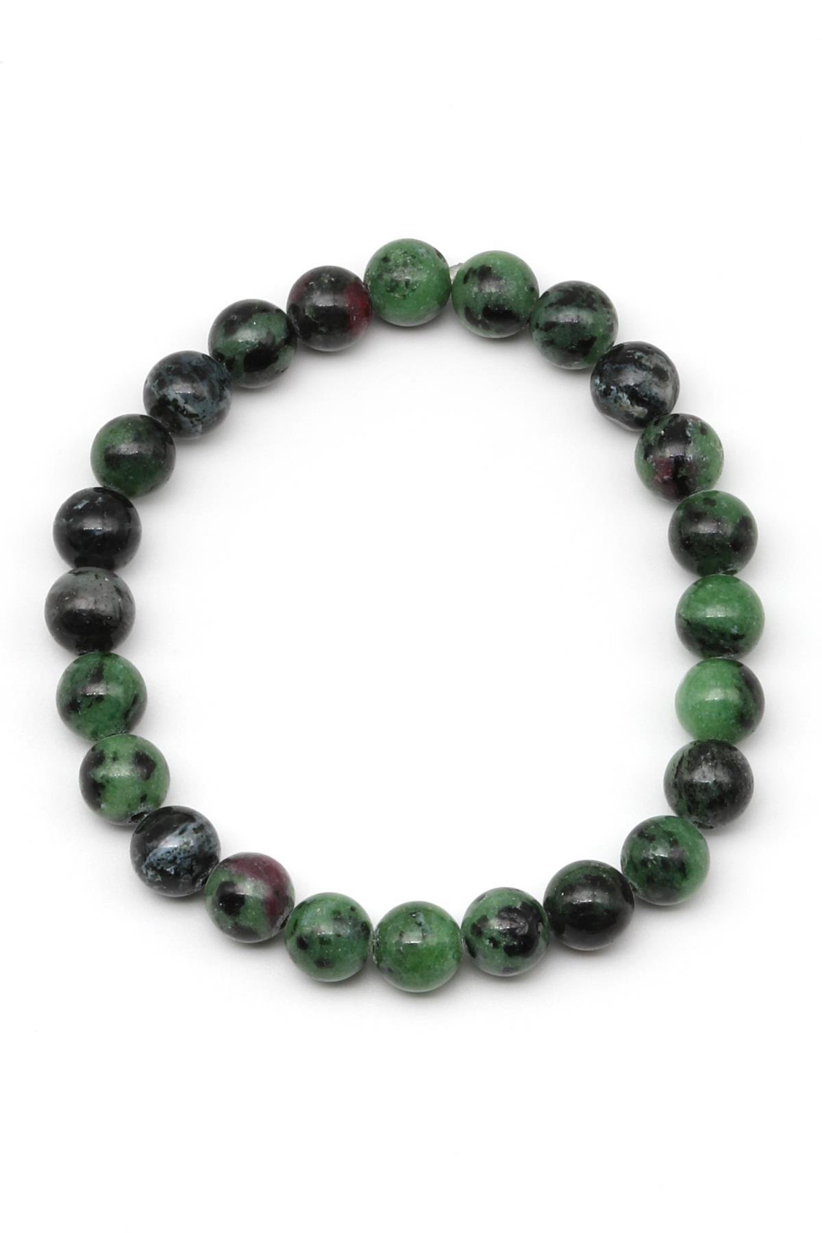 Anyolit Doğal Taş Bileklik 8 mm Küre Kesim