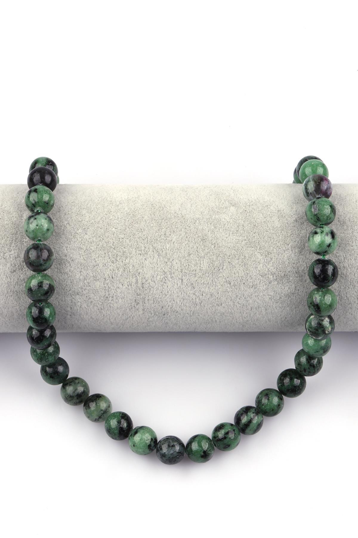 Anyolit Doğal Taş Dizi 10 mm Küre Kesim