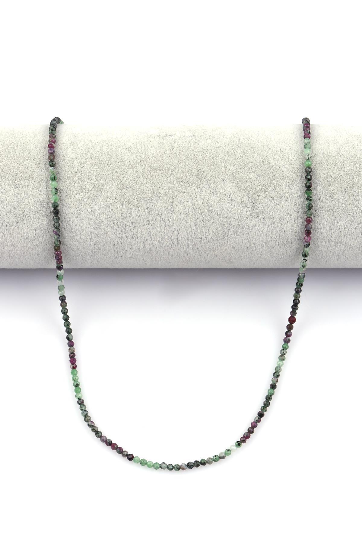 Anyolit Doğal Taş Dizi 2 mm Fasetli Kesim