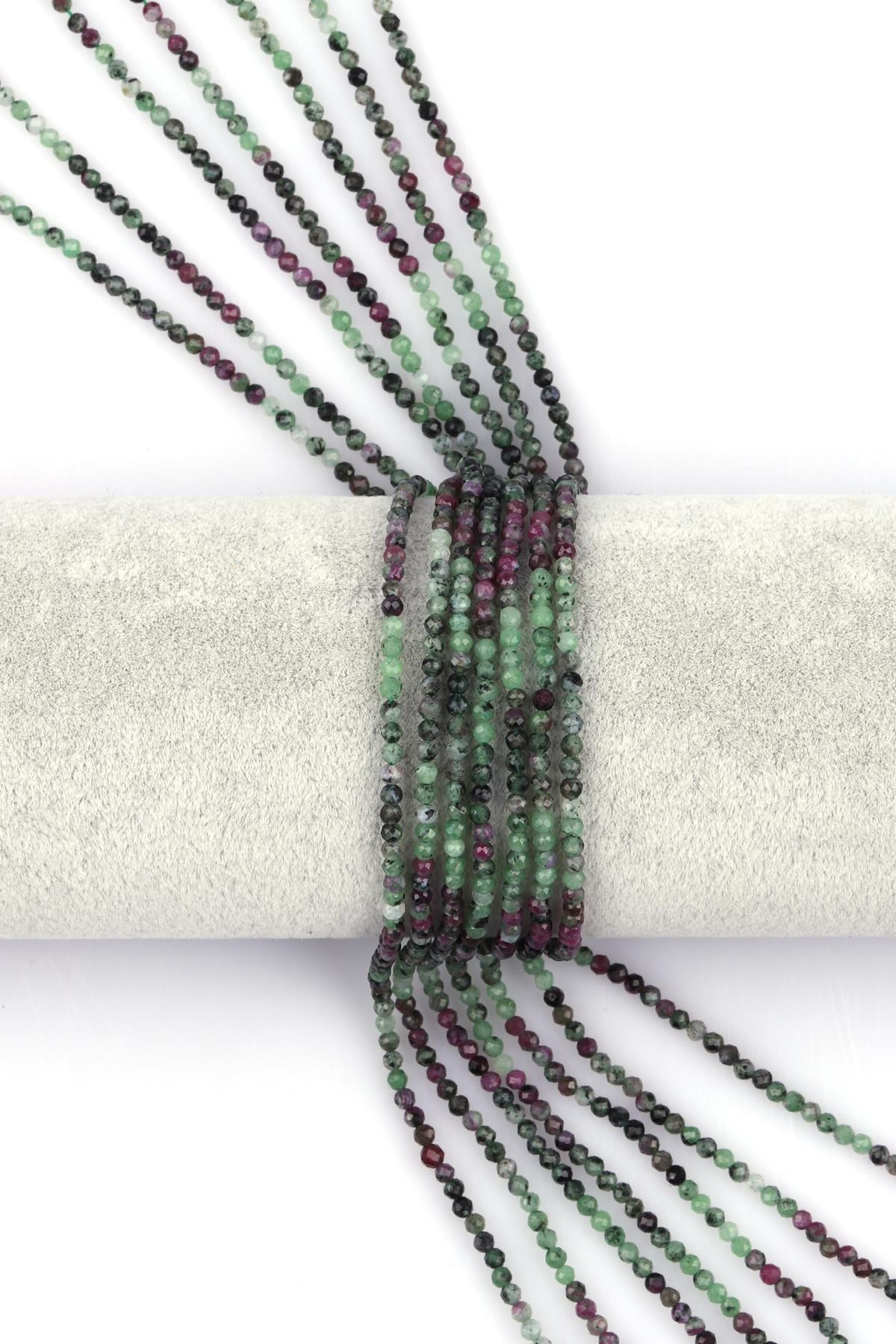 Anyolit Doğal Taş Dizi 2 mm Fasetli Kesim