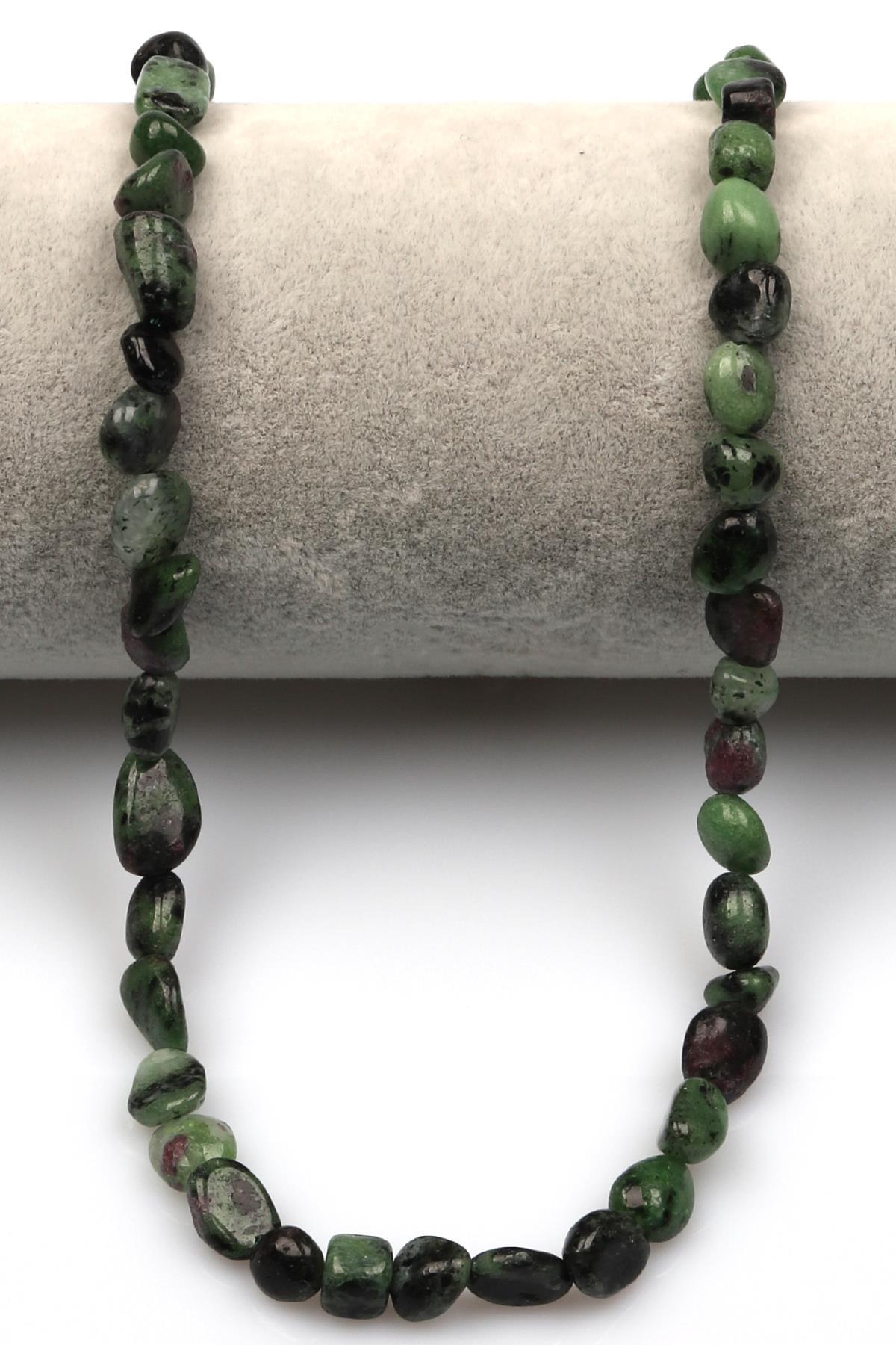 Anyolit Doğal Taş Dizi 6 x 8 mm Mercimek Kesim