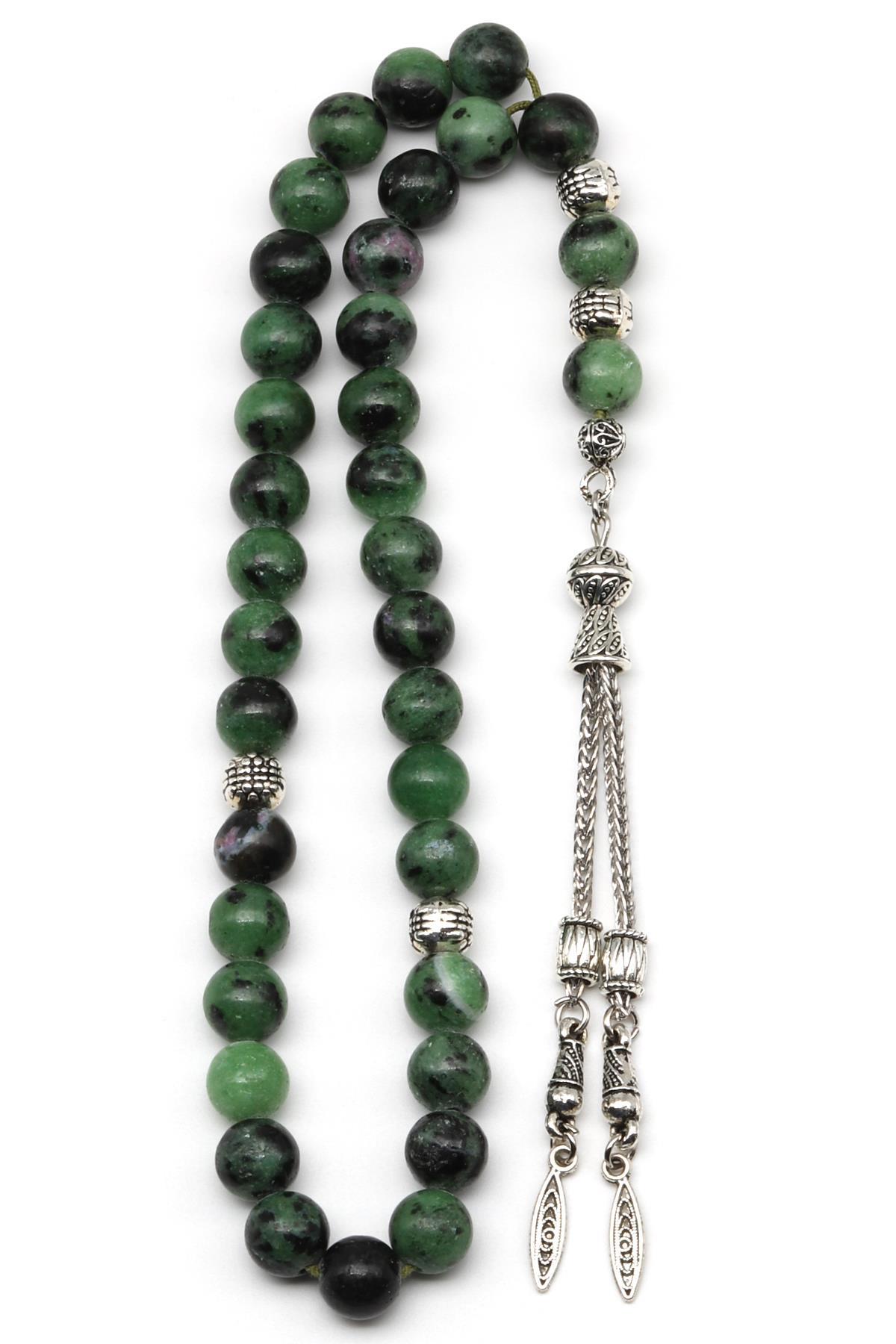 Anyolit Doğal Taş Tesbih 8 mm Küre Kesim