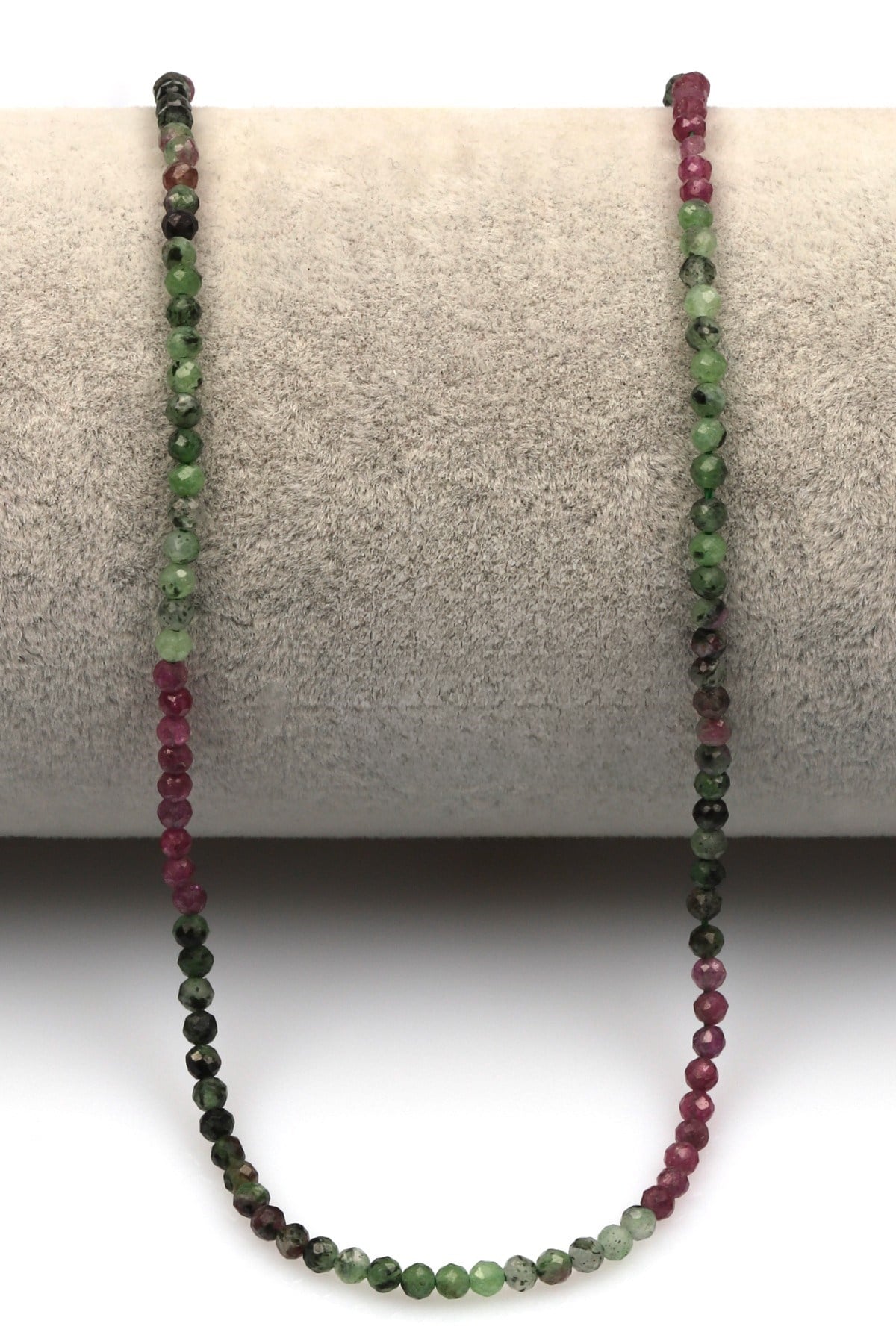 Anyolit ( Ruby Zoisite ) Doğal Taş Dizi 2 mm Fasetli Küre Kesim - DZ-1293