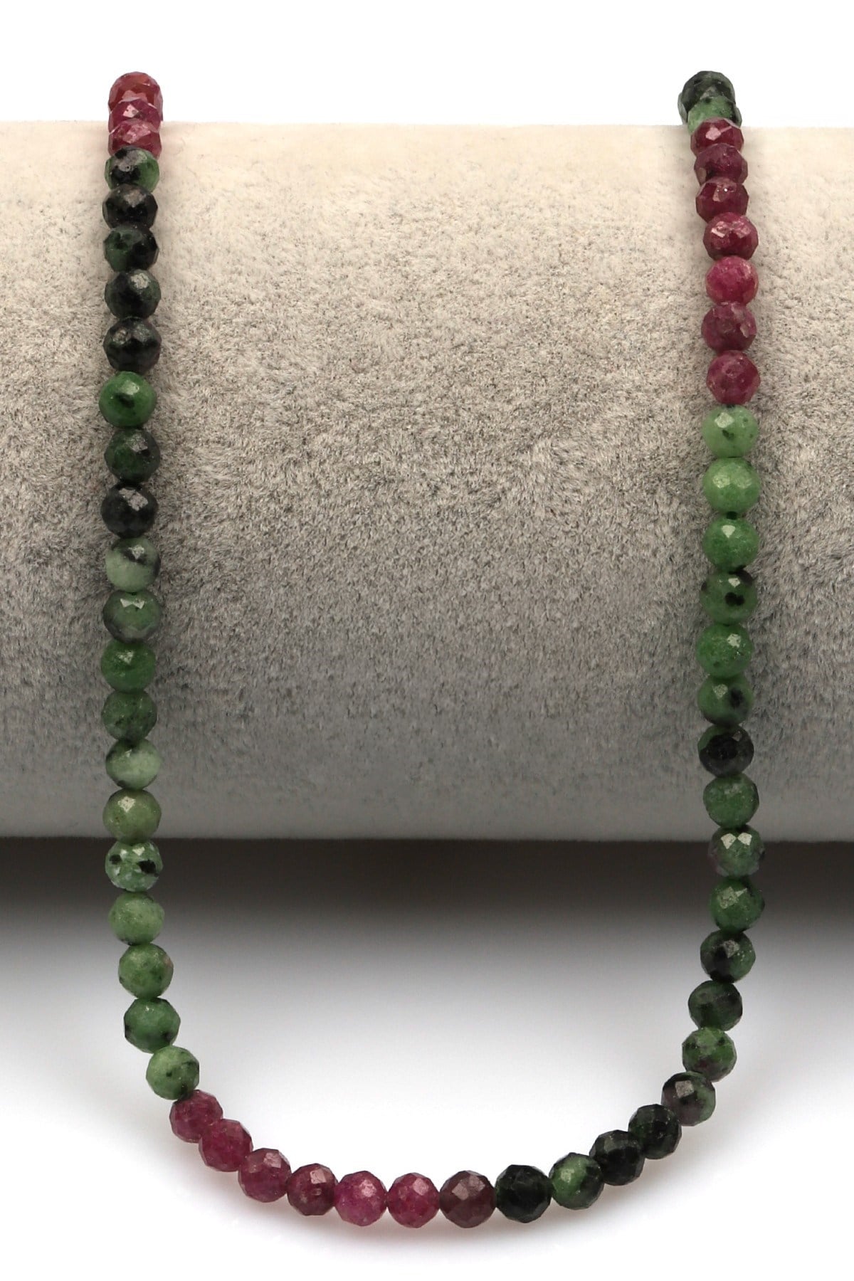 Anyolit ( Ruby Zoisite ) Doğal Taş Dizi 4 mm Fasetli Küre Kesim - DZ-1288