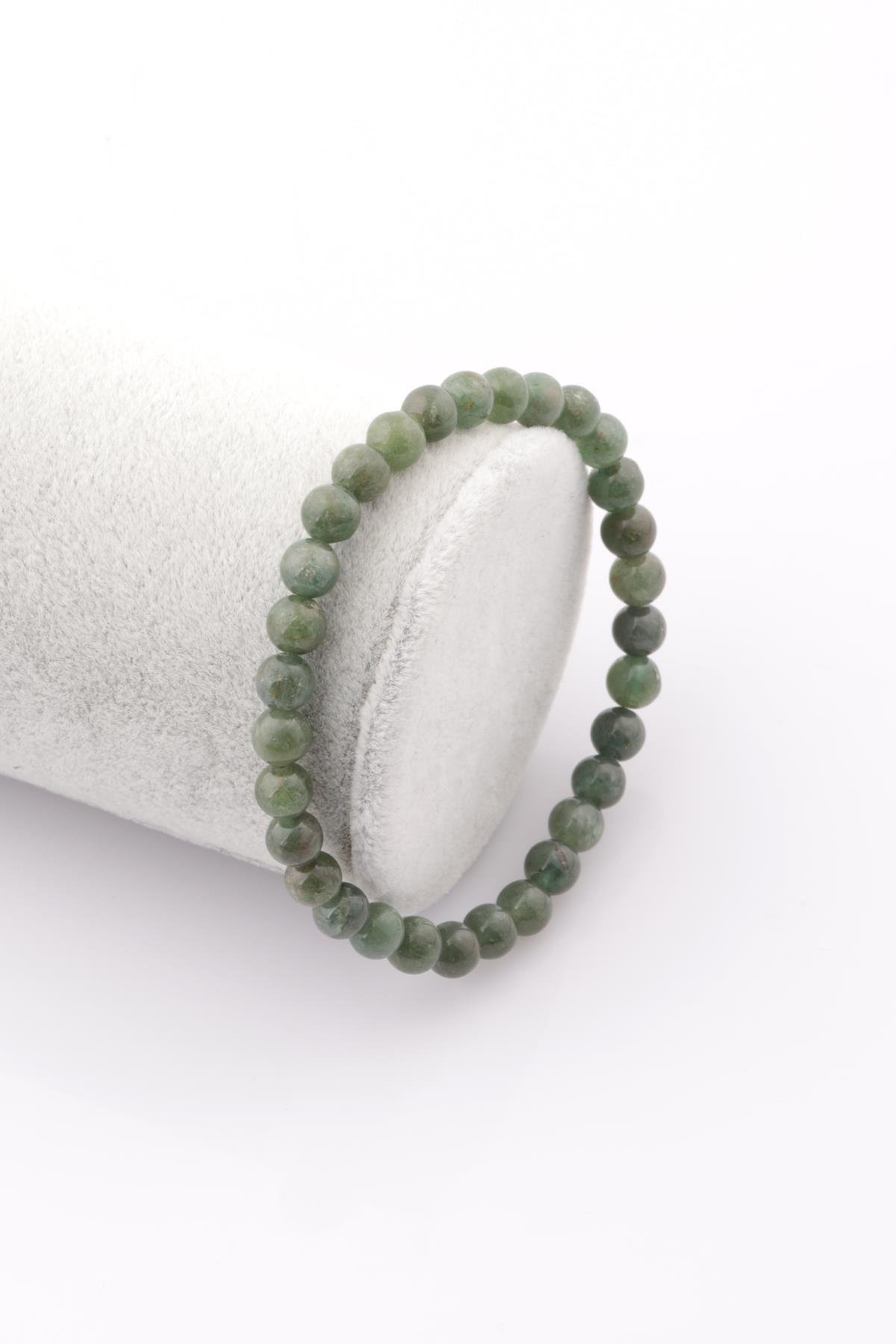 Apatit ( AA Kalite ) Doğal Taş Bileklik 6 mm Küre Kesim