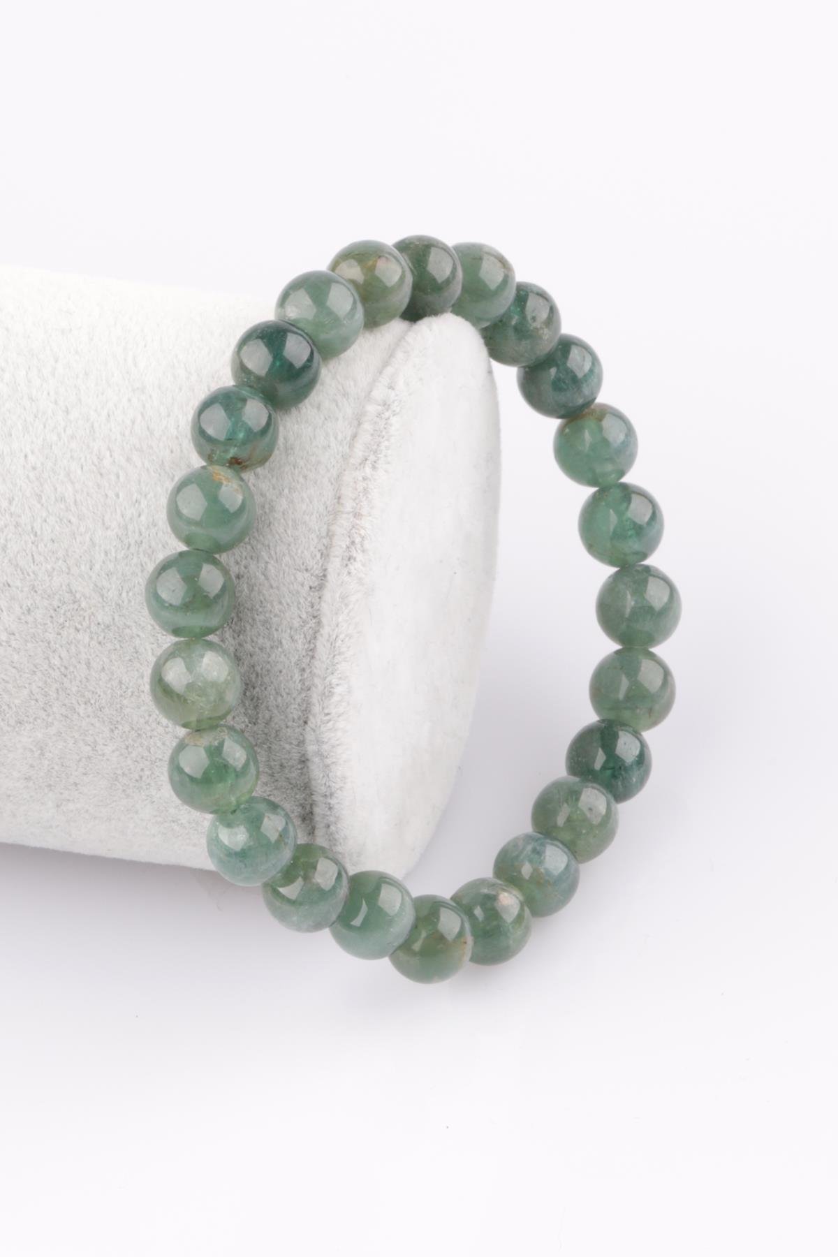 Apatit ( AA Kalite ) Doğal Taş Bileklik 8 mm Küre Kesim