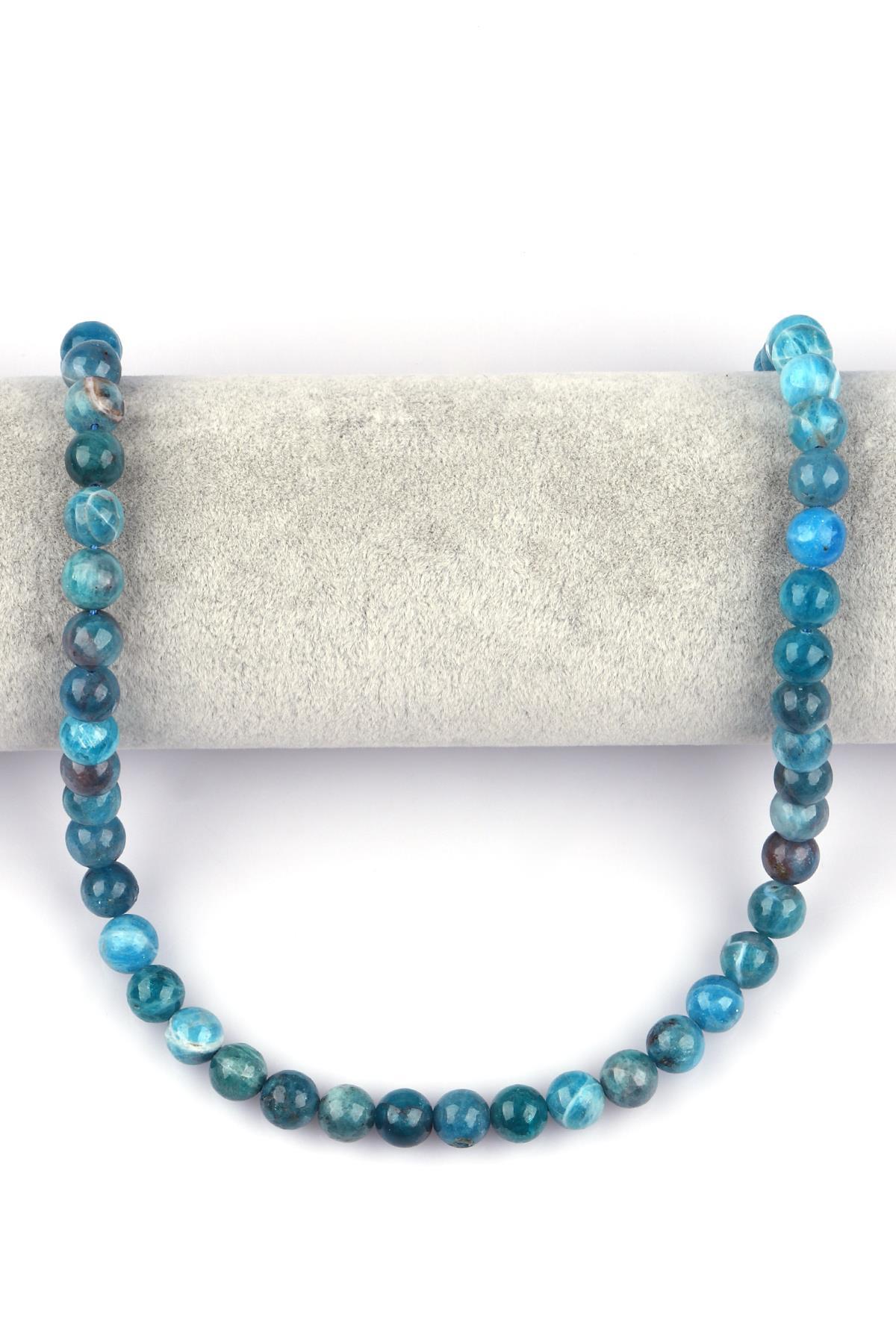 Apatit ( AA Kalite ) Doğal Taş Dizi 6 mm Küre Kesim