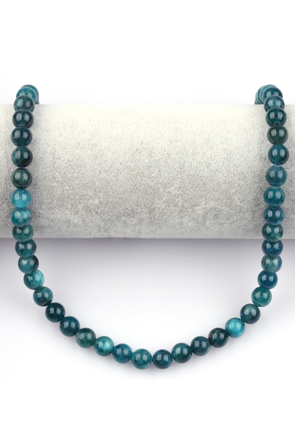 Apatit ( AB Kalite ) Doğal Taş Dizi 8 mm Küre Kesim