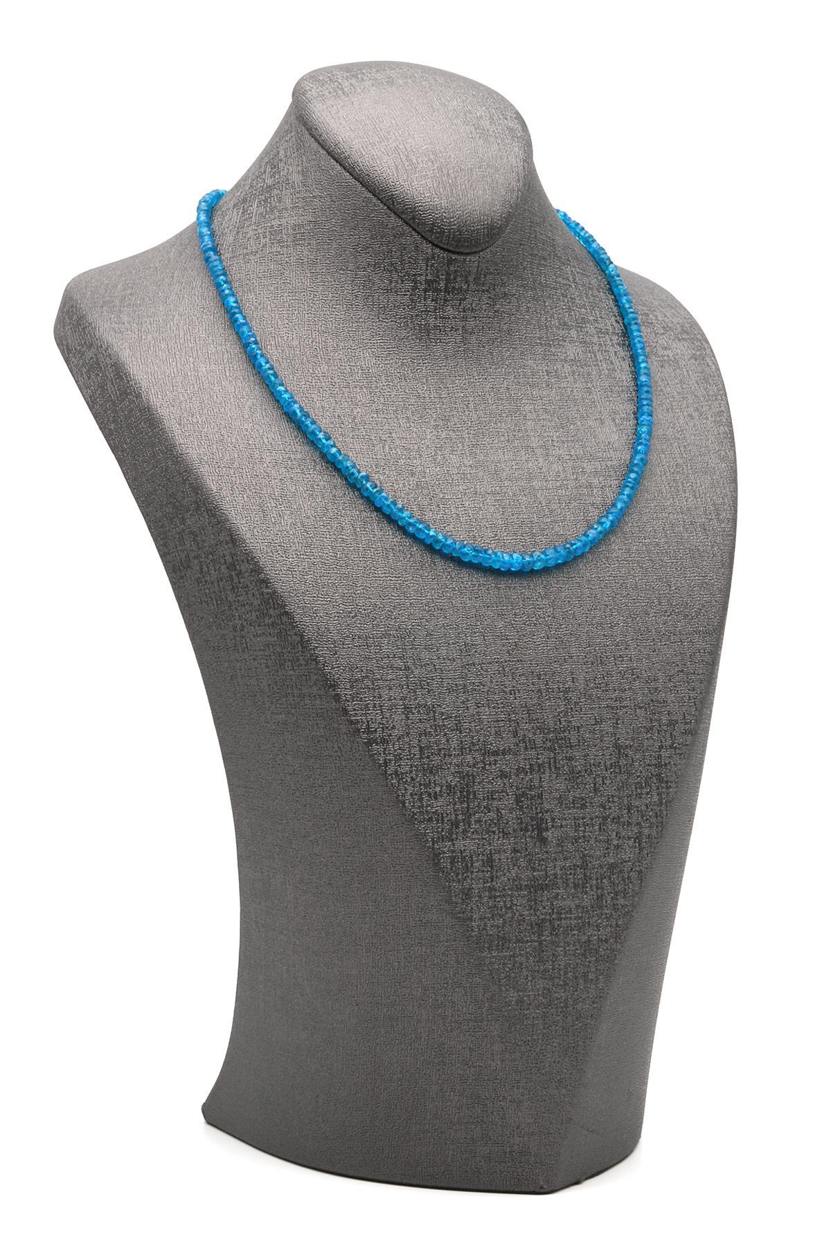 Apatit Doğal Taş 925 Ayar Gümüş Kolye