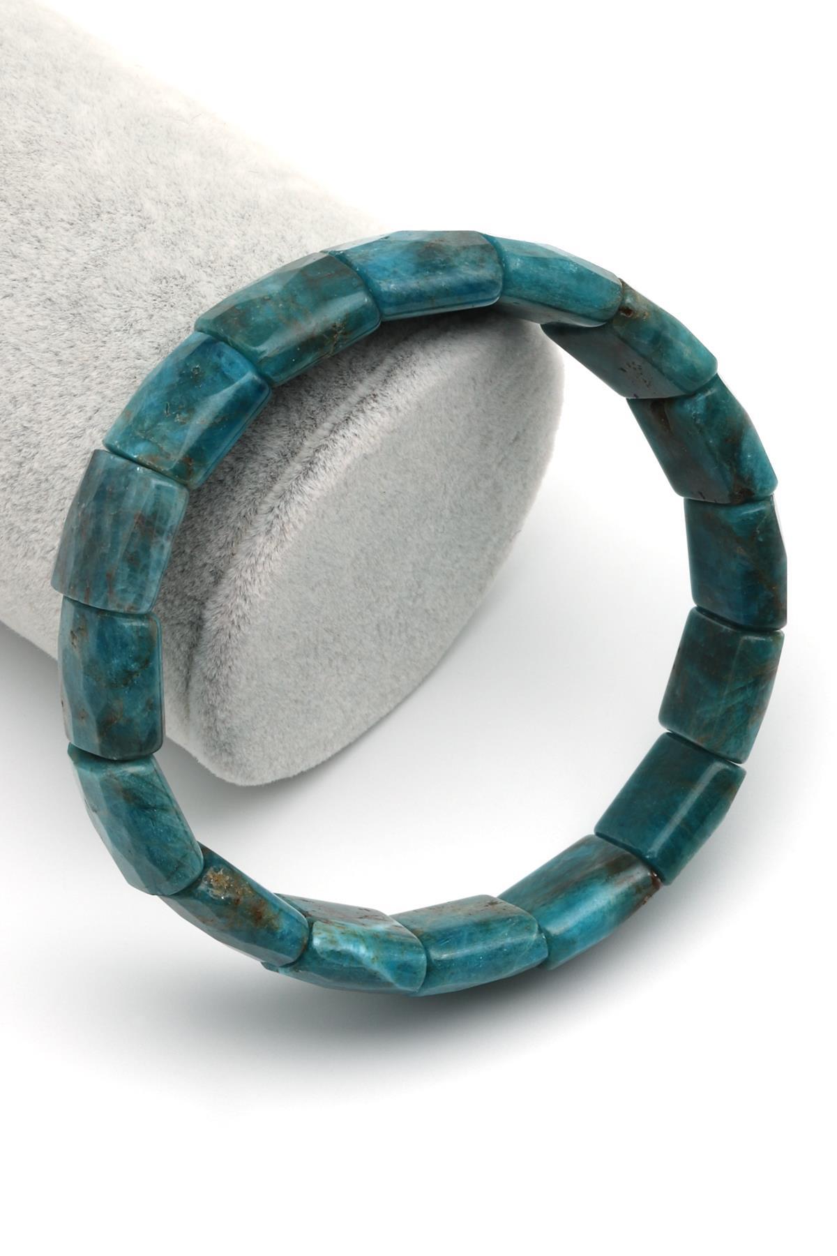 Apatit Doğal Taş Bileklik 13 x 15 mm Özel Kesim