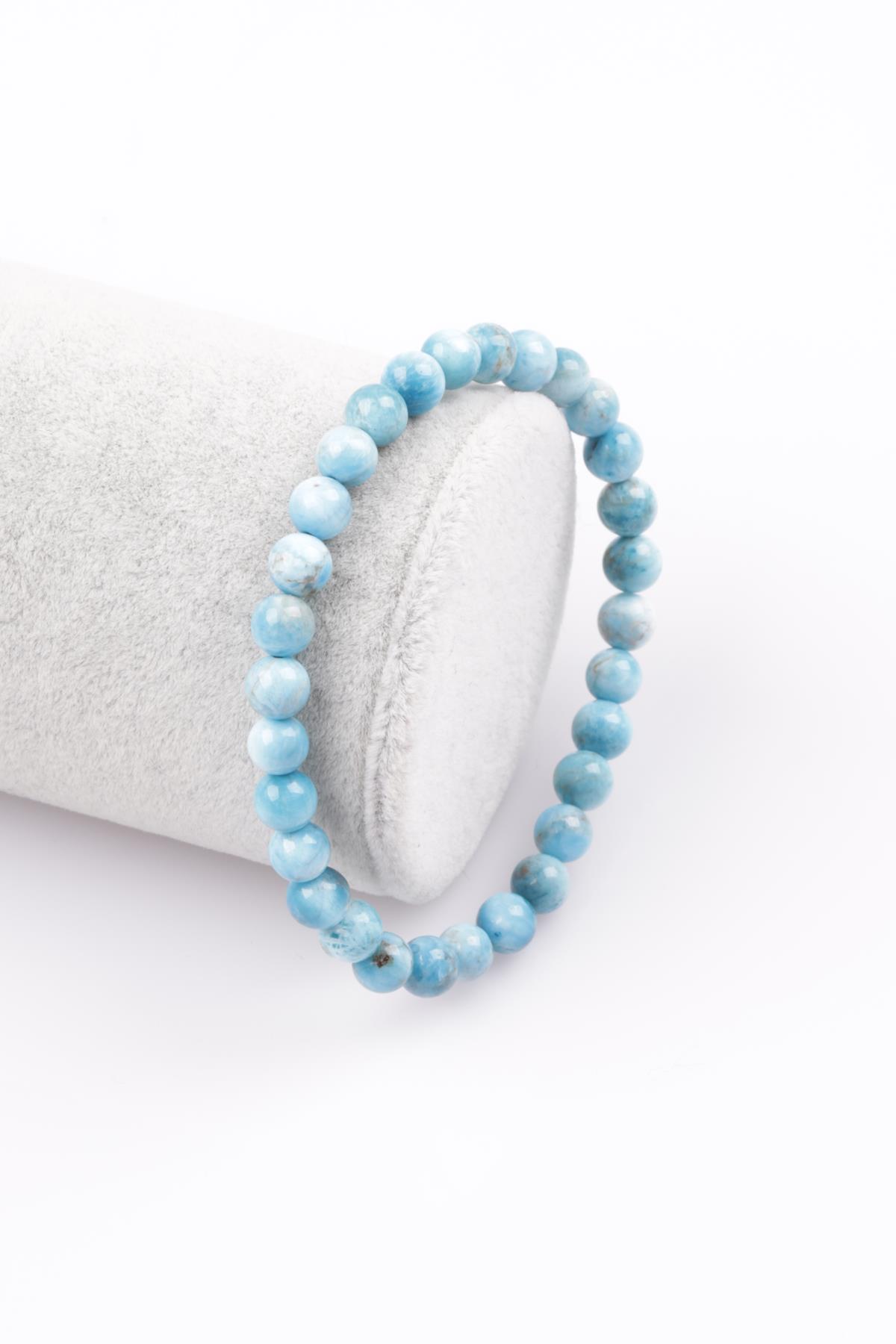 Apatit Doğal Taş Bileklik 6 mm Küre Kesim