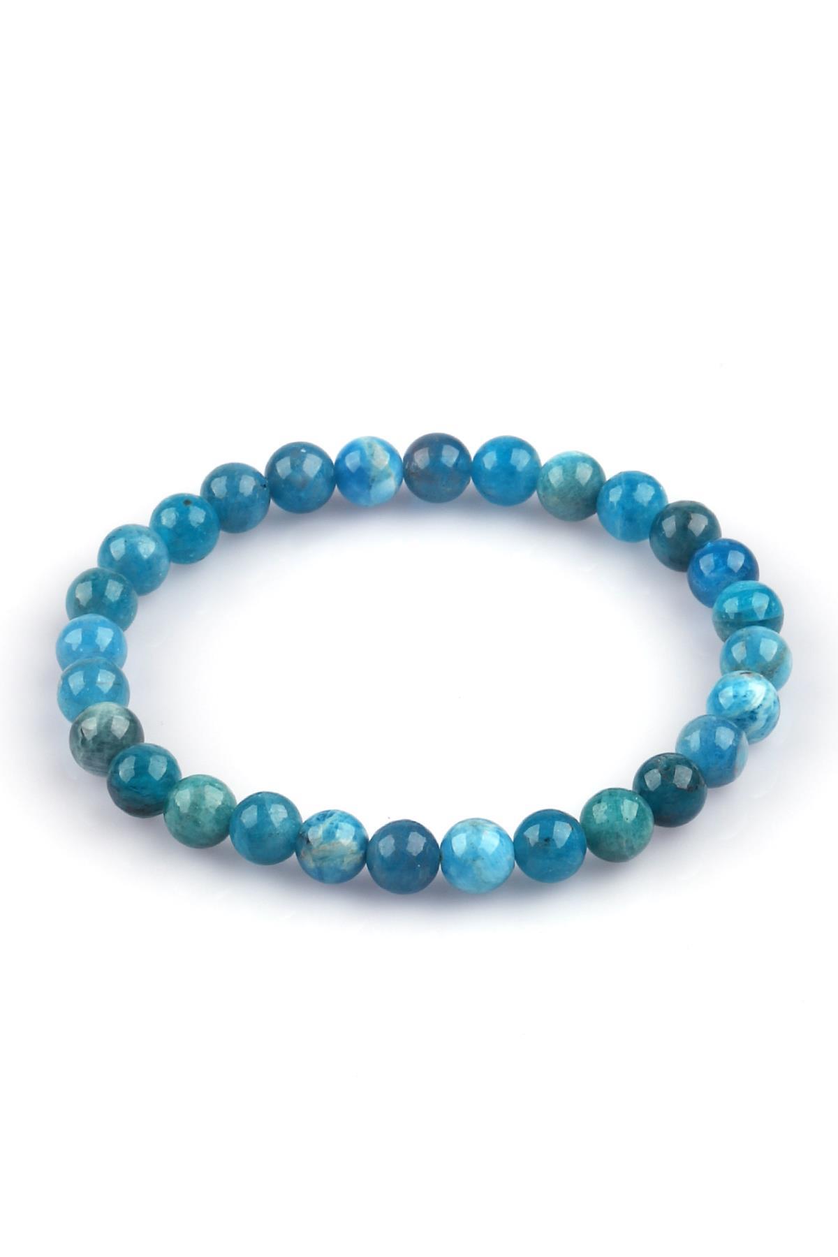 Apatit Doğal Taş Bileklik 6mm Küre Kesim