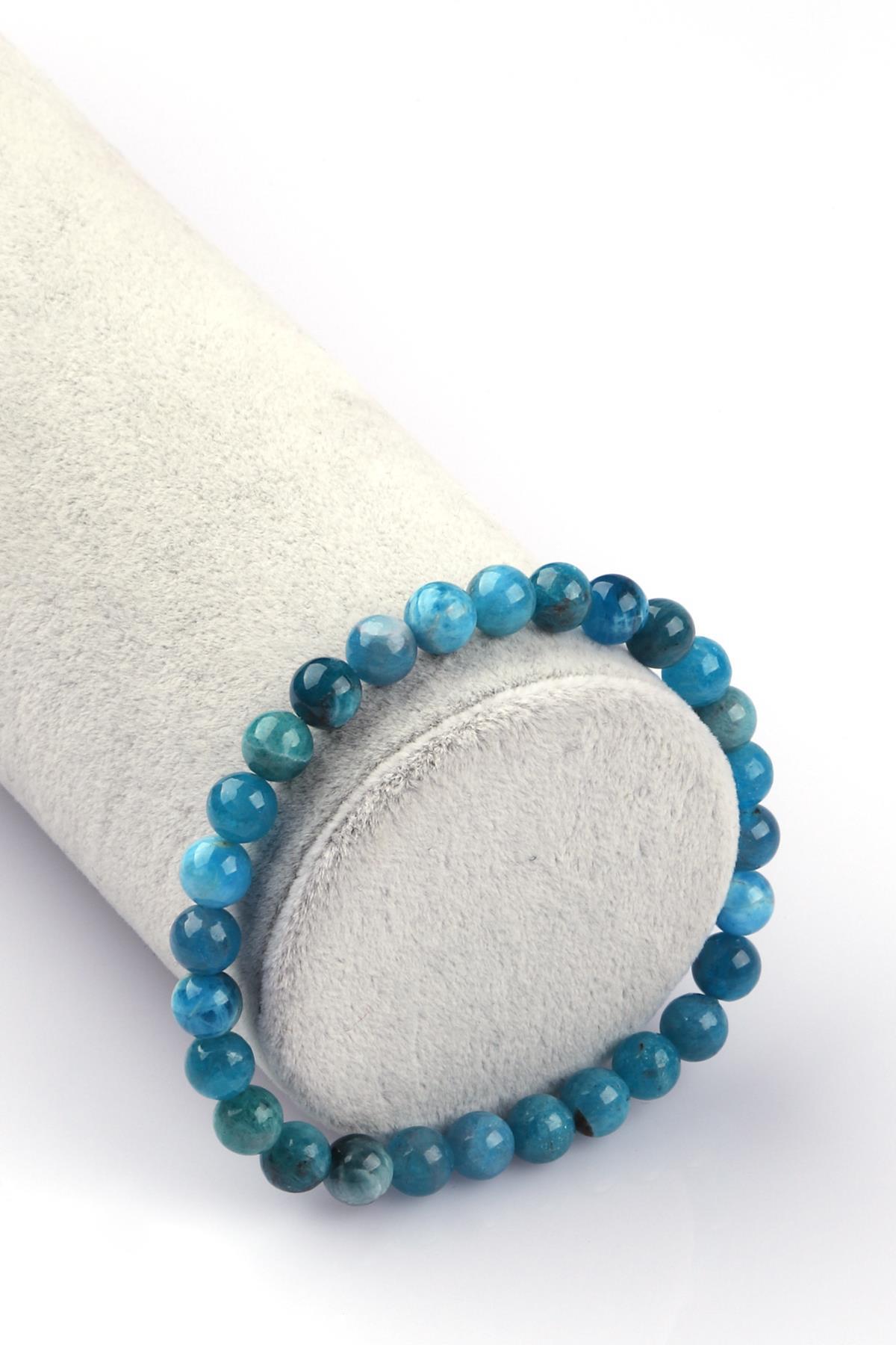 Apatit Doğal Taş Bileklik 6mm Küre Kesim