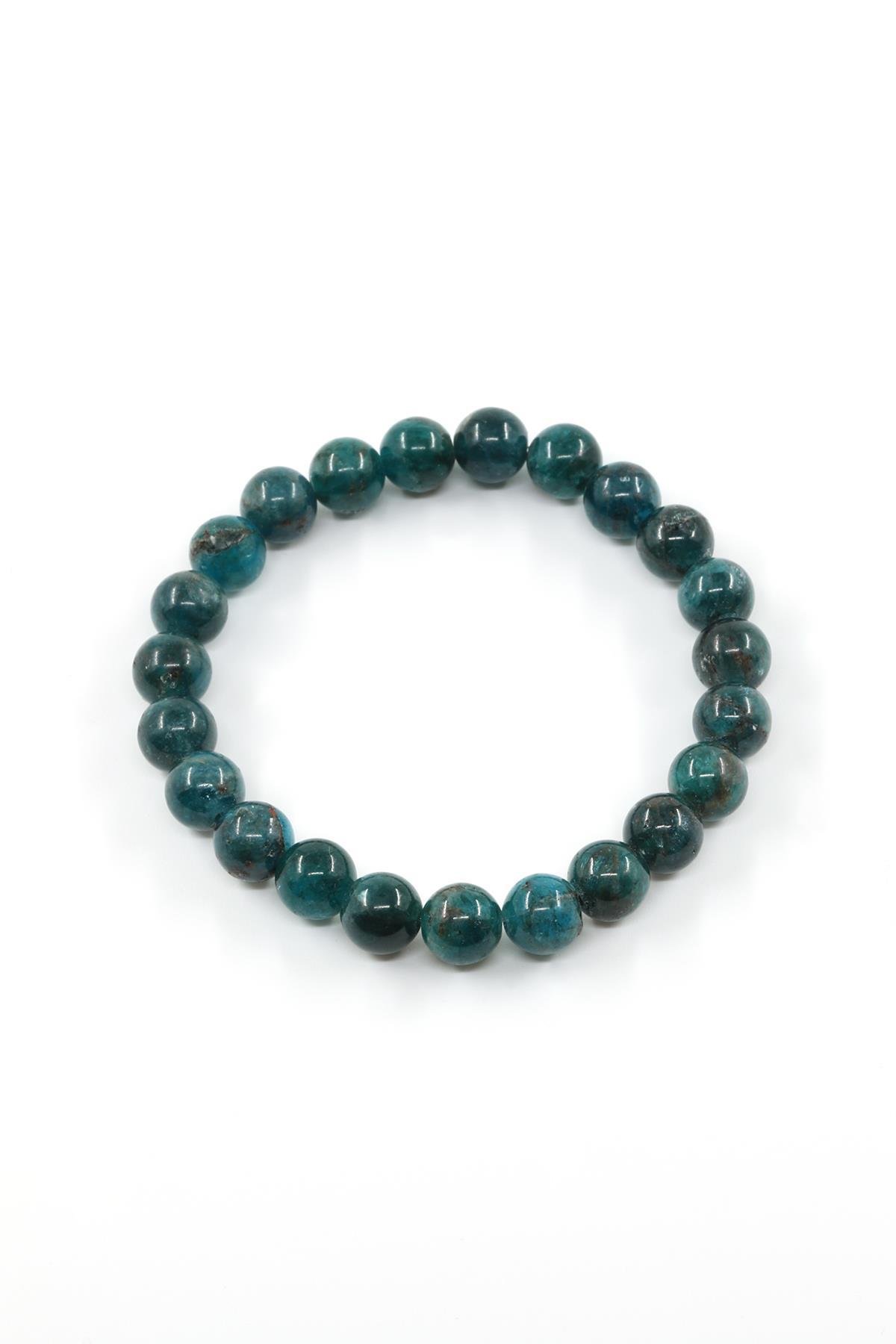 Apatit Doğal Taş Bileklik 8 mm Küre Kesim