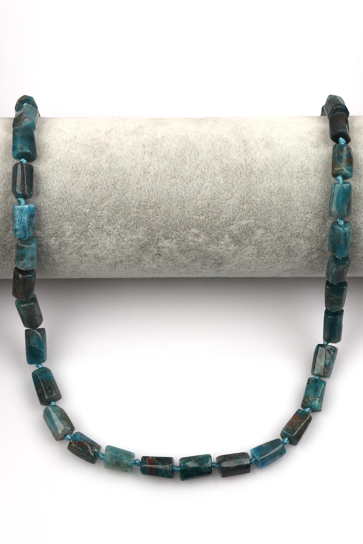 Apatit Doğal Taş Dizi 7 x 12 mm Boru Kesim