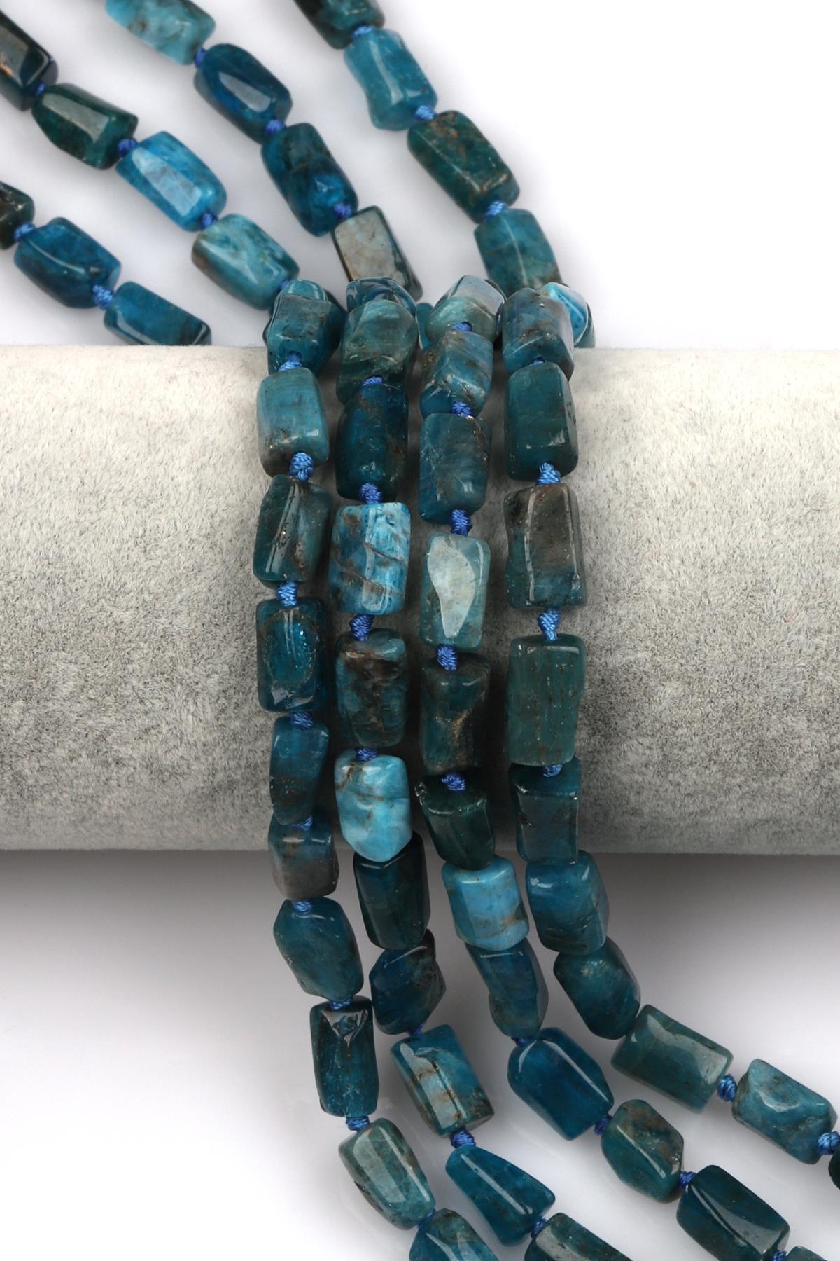 Apatit Doğal Taş Dizi 7 x 12 mm Boru Kesim