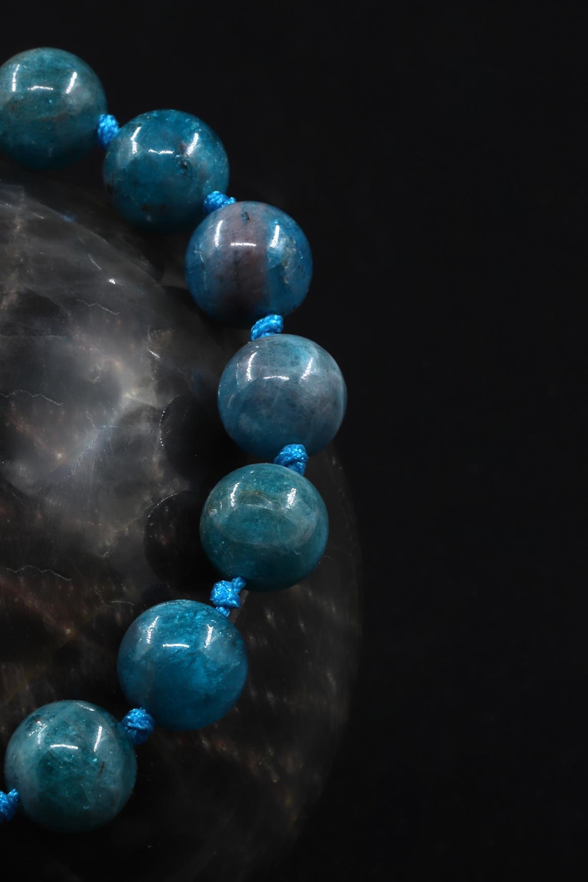 Apatit Doğal Taş Makrome Örme Bileklik