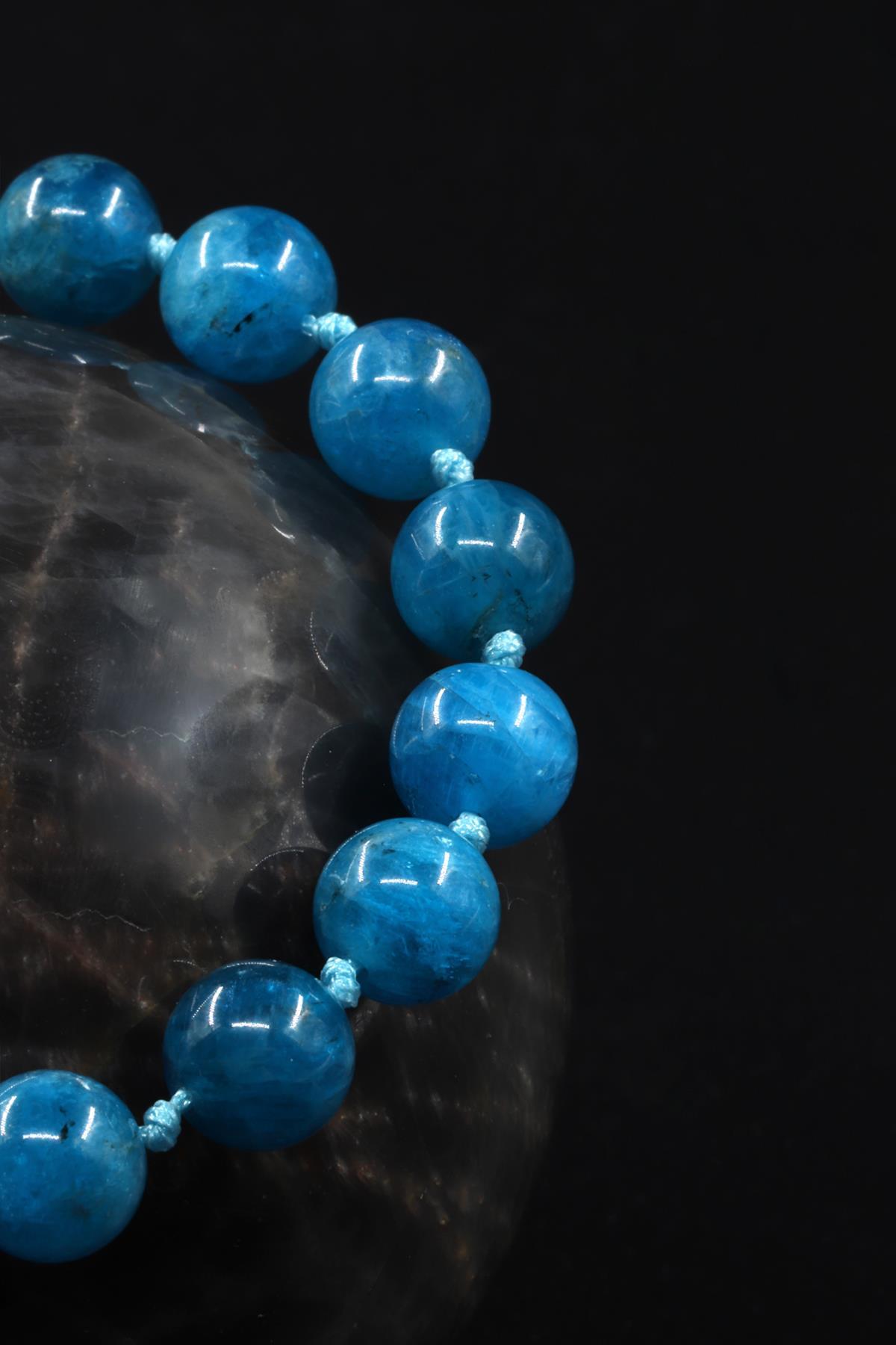 Apatit Doğal Taş Makrome Örme Bileklik