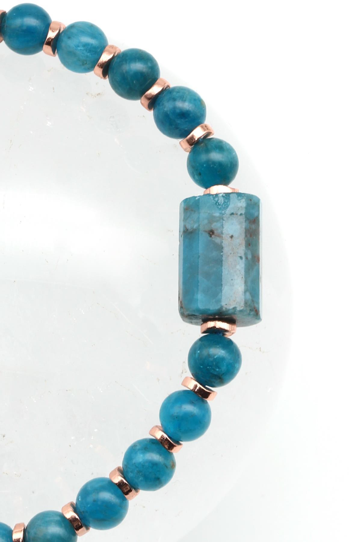 Apatit Doğal Taş Makrome Örme Bileklik