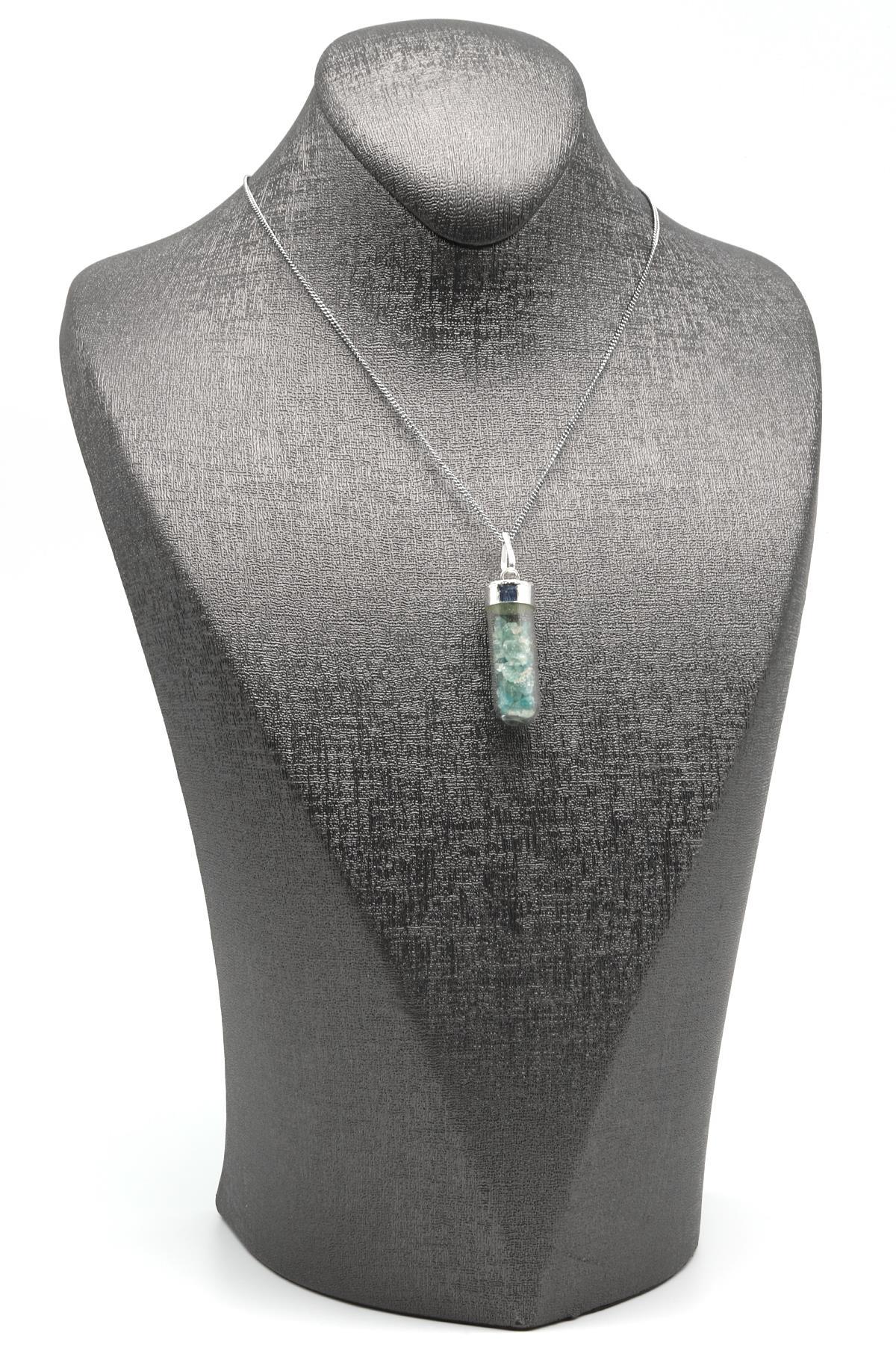 Apatit Doğal Taş Tüp Şişe Kolye