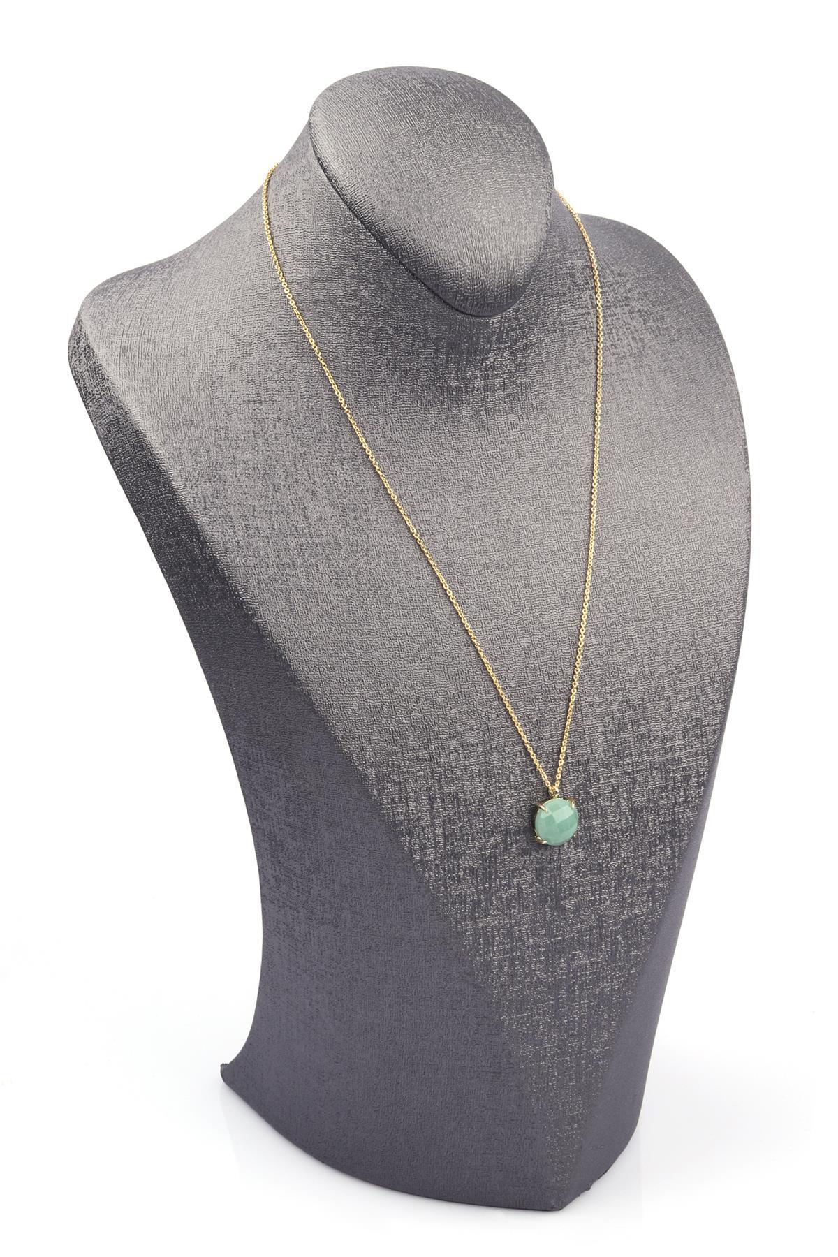 Aventurin Doğal Taş Gold Renkli Kolye