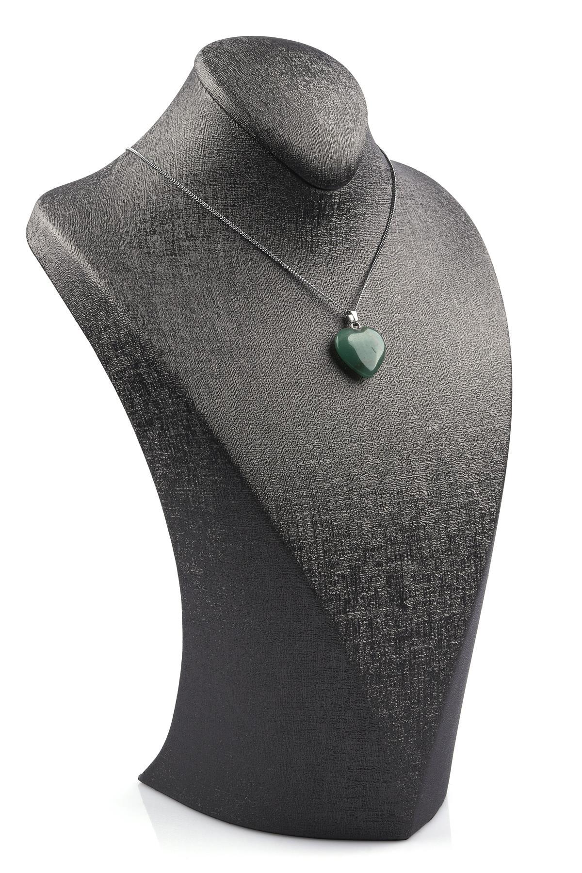 Aventurin Doğal Taş Kalp Model Kolye 