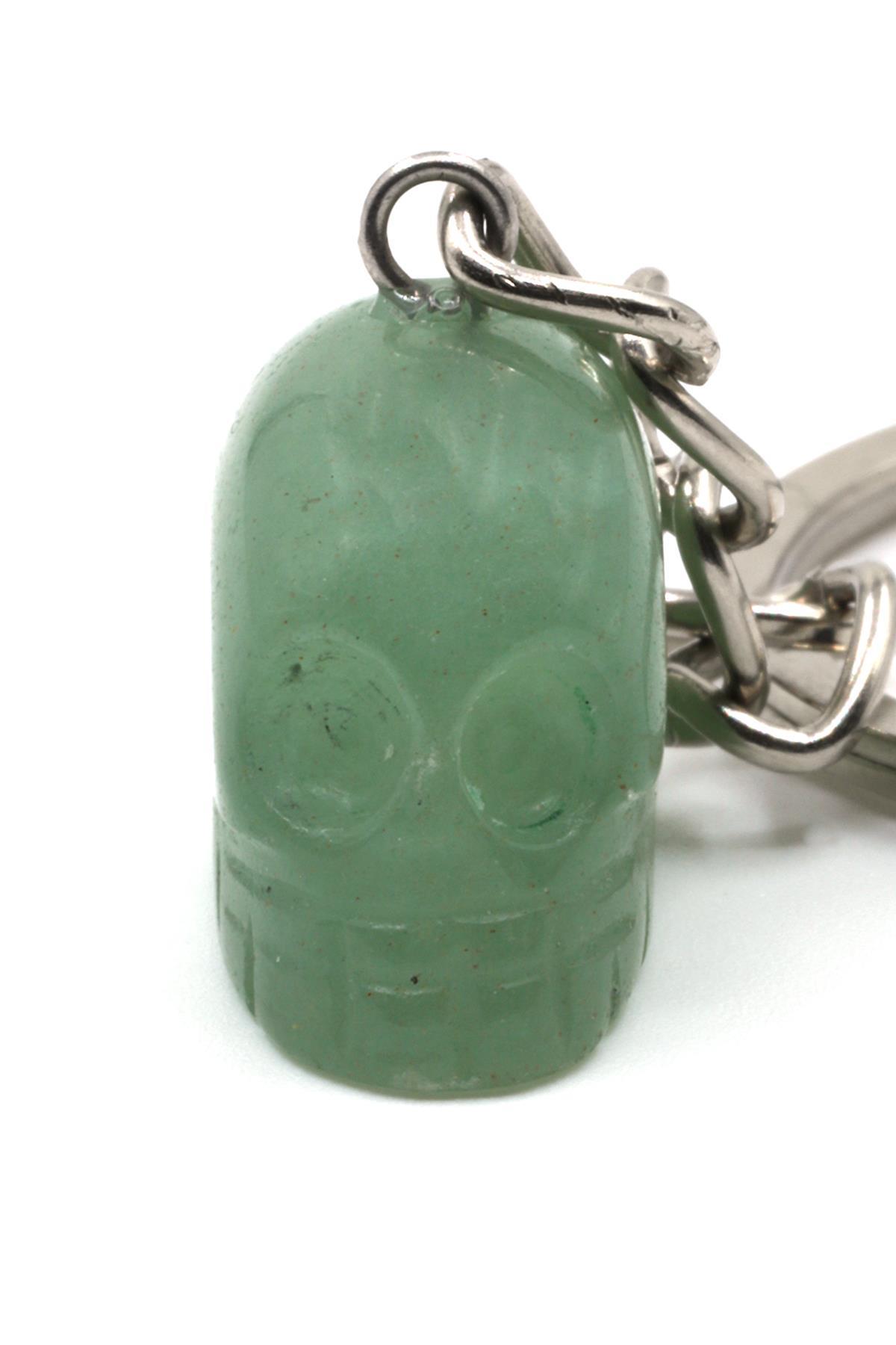 Aventurin Doğal Taş Kuru Kafa Model Anahtarlık