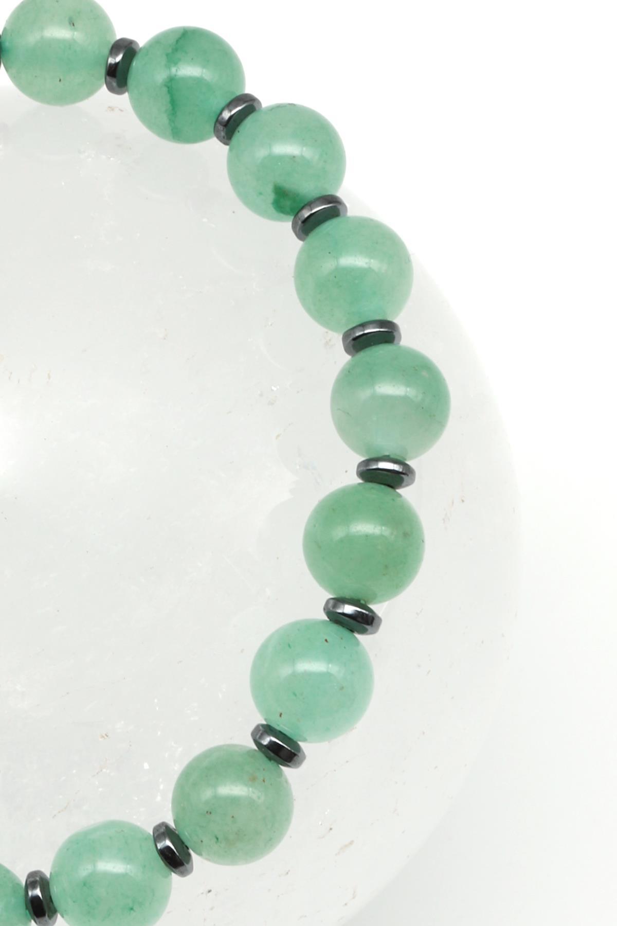 Aventurin Doğal Taş Makrome Örme Bileklik