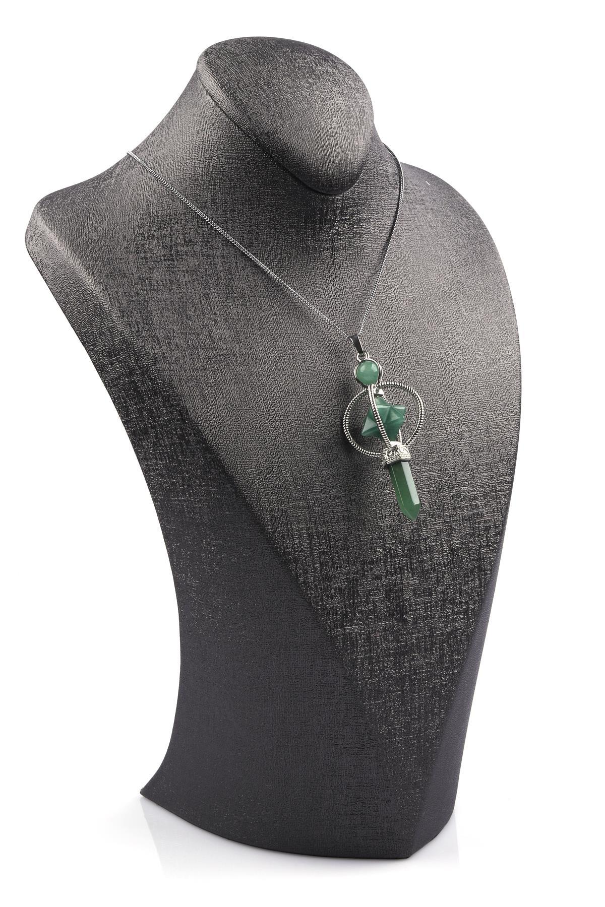 Aventurin Doğal Taş Merkaba Kolye