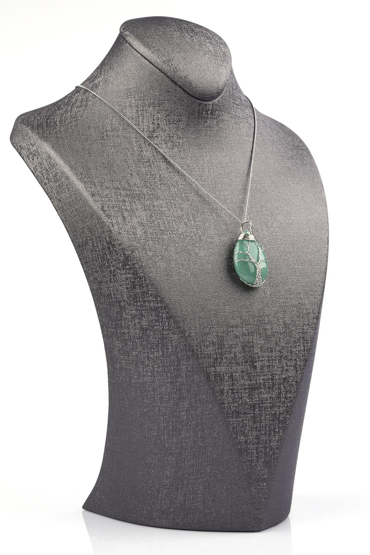 Aventurin Doğal Taş Tel Sarmalı Kolye