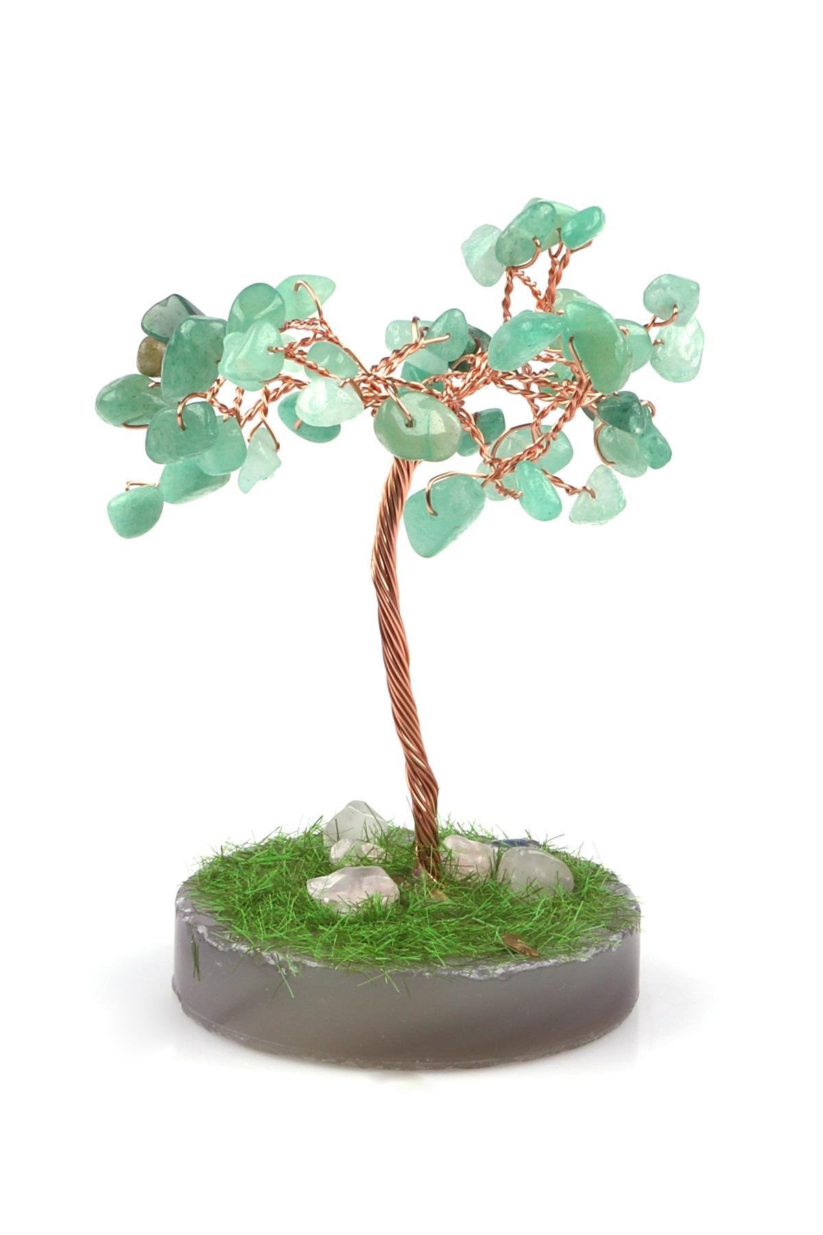 Aventurin Doğal Taş Tel Sarmalı Tasarım Ağaç