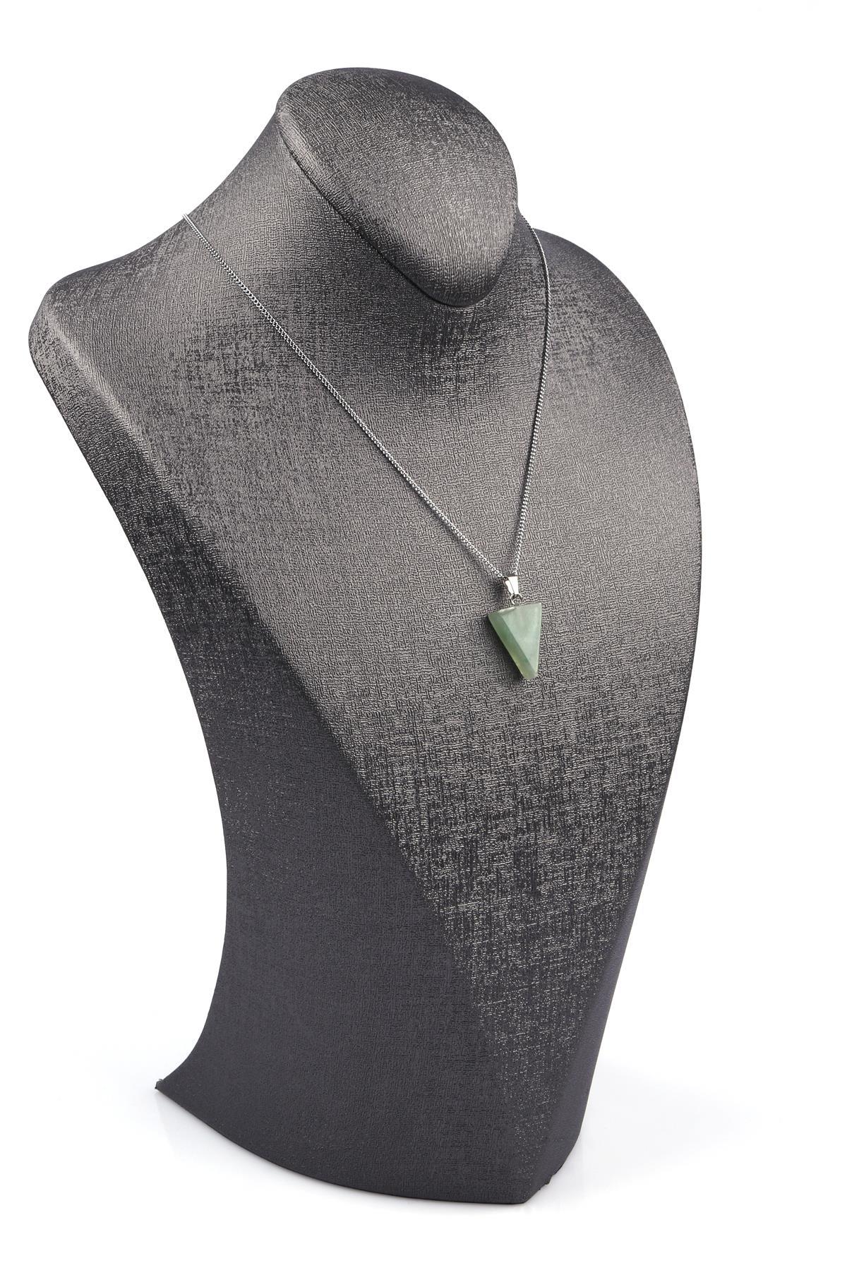 Aventurin Doğal Taş Üçgen Model Kolye